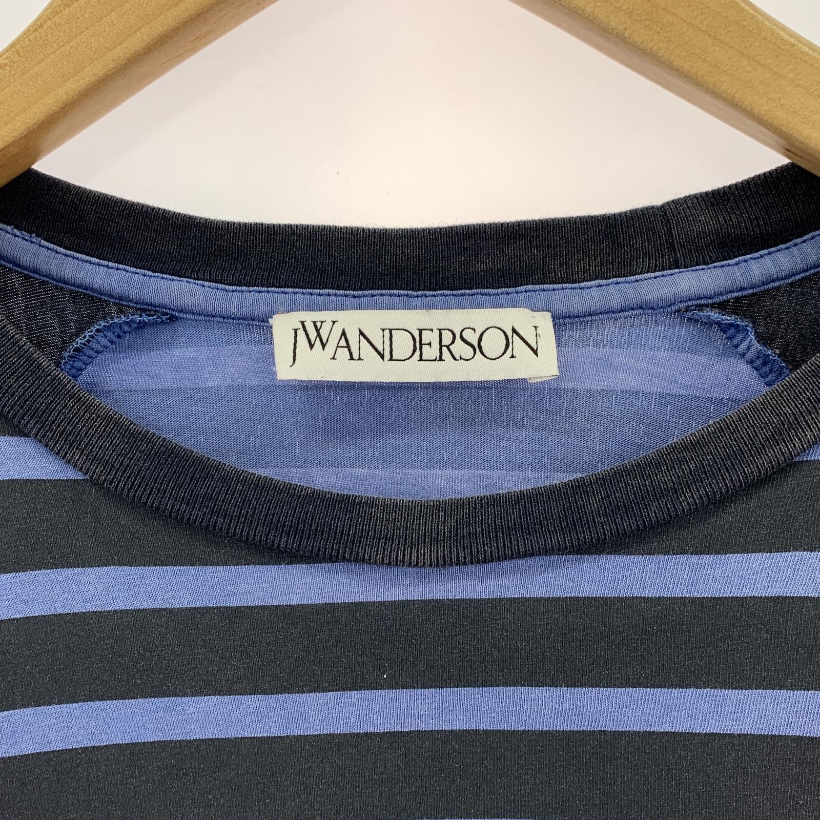 その他トップス J.W.Anderson ボーダーロゴTee 紺 L ネイビー