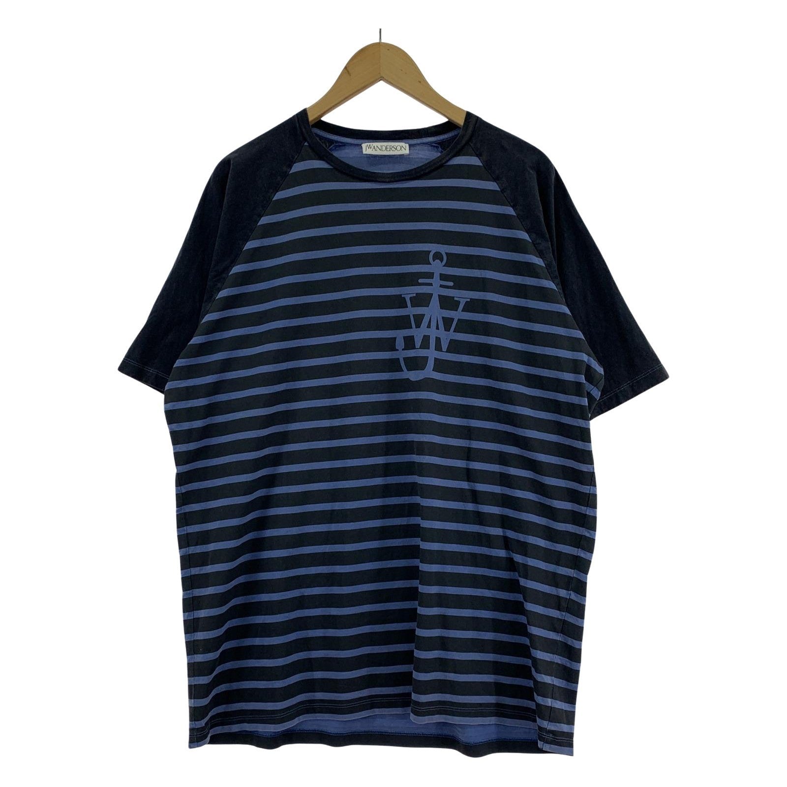 その他トップス J.W.Anderson ボーダーロゴTee 紺 L ネイビー