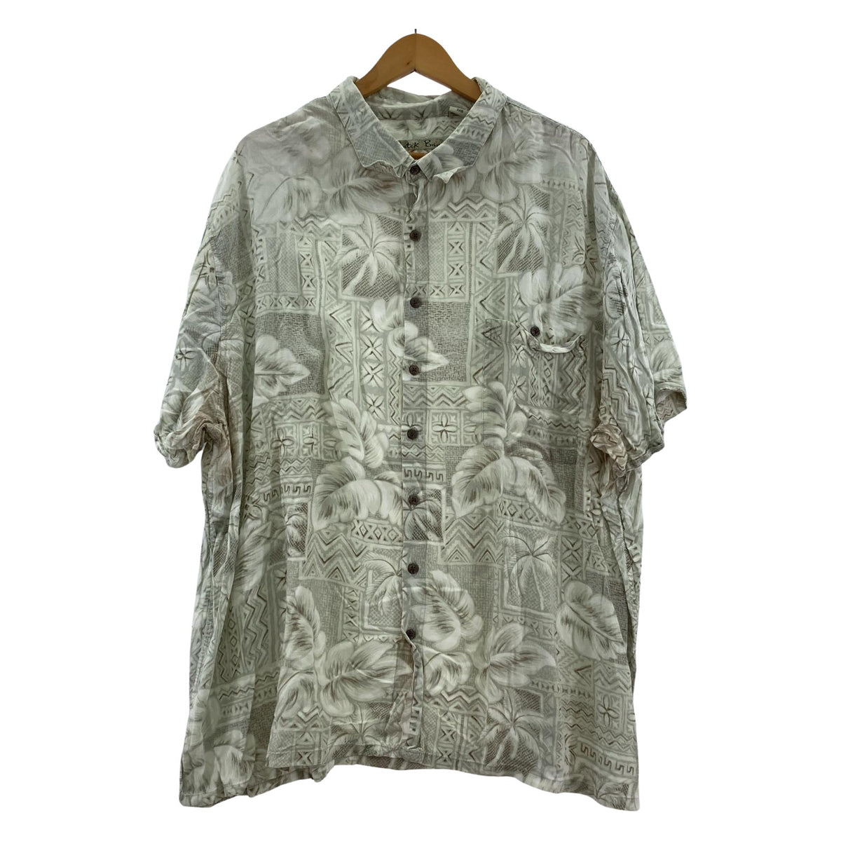 長袖シャツ Batik Bay レーヨン アロハシャツ 総柄 ホワイト