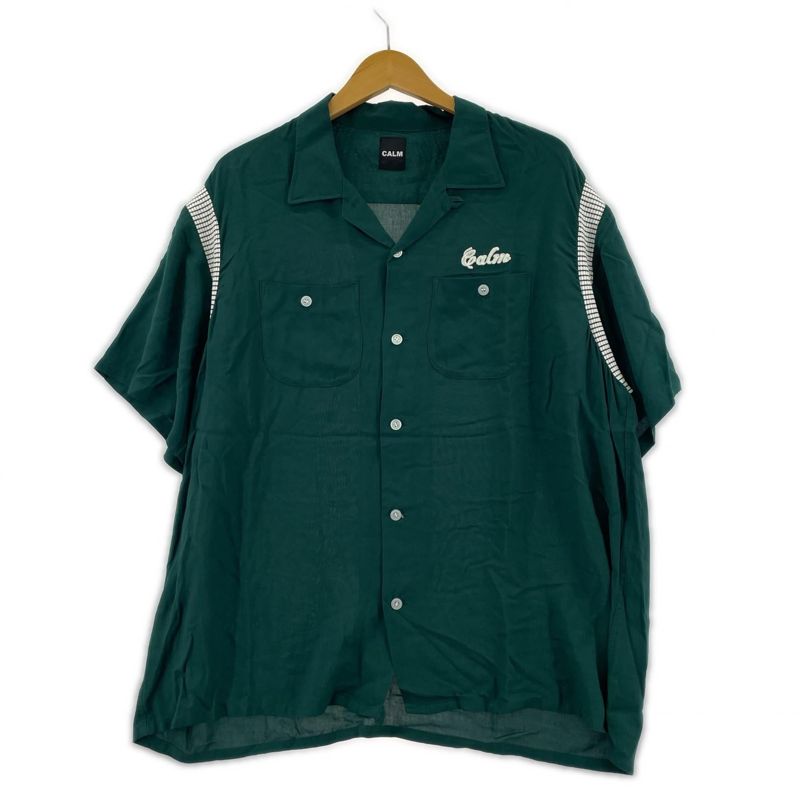 長袖シャツ CALM ボーリングシャツ XL グリーン グリーン