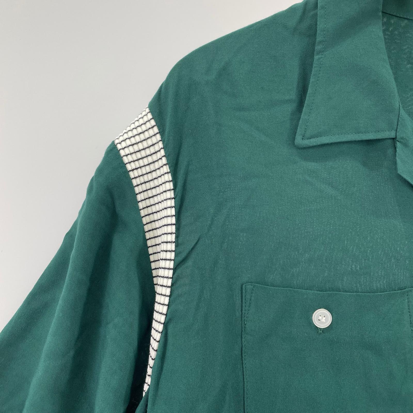 長袖シャツ CALM ボーリングシャツ XL グリーン グリーン