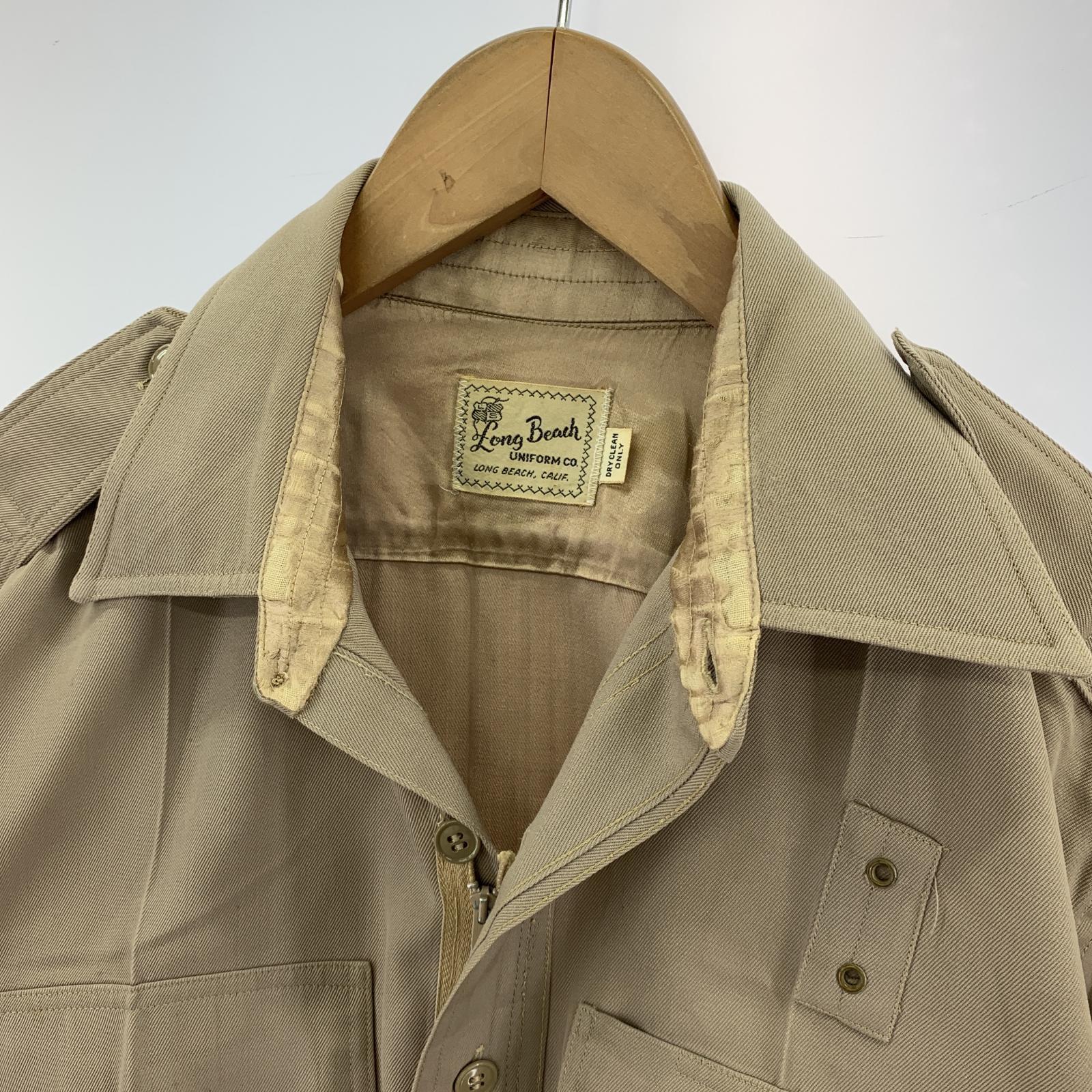 長袖シャツ Long Beach 60s?70s California highway patrol shirt ブラウン