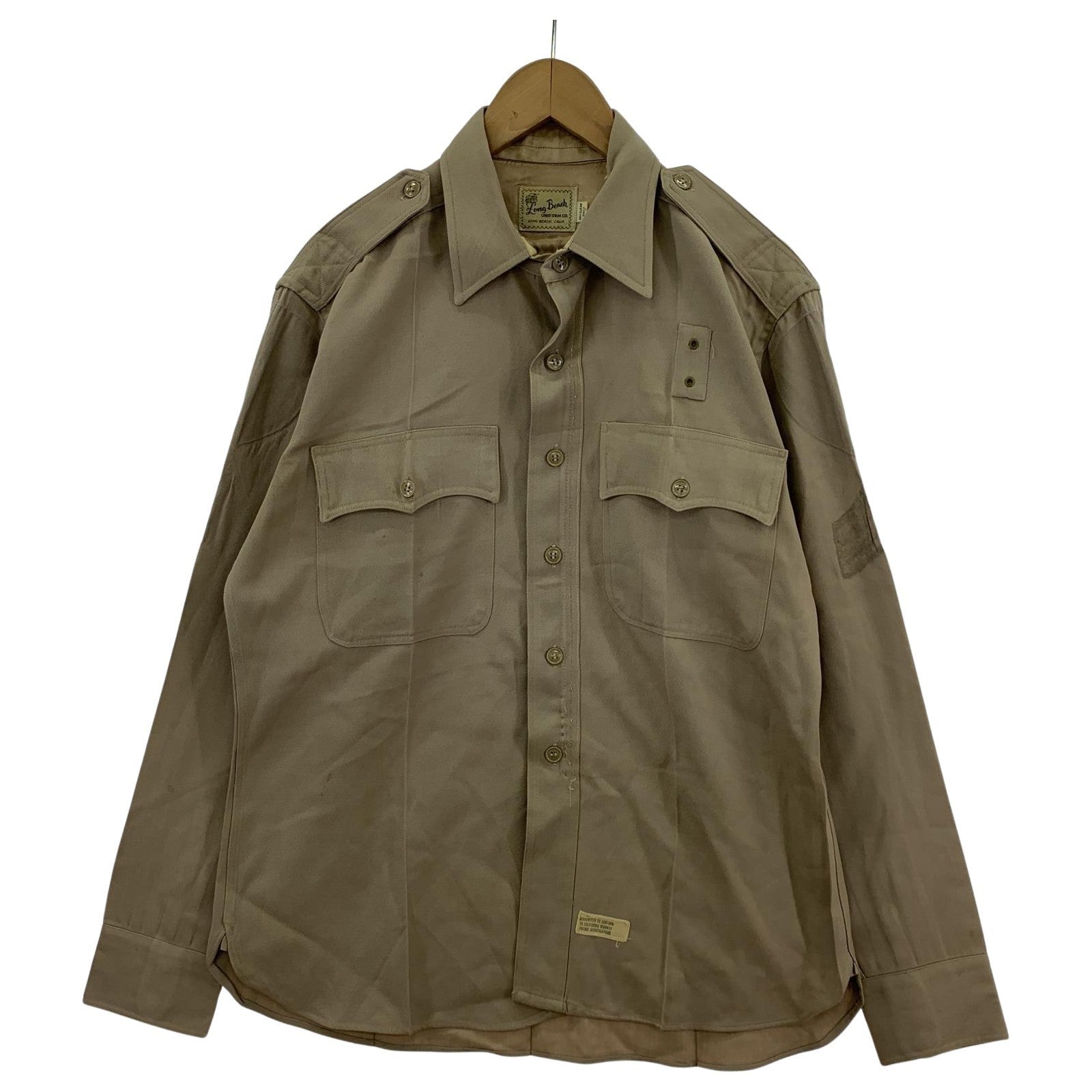 長袖シャツ Long Beach 60s?70s California highway patrol shirt ブラウン
