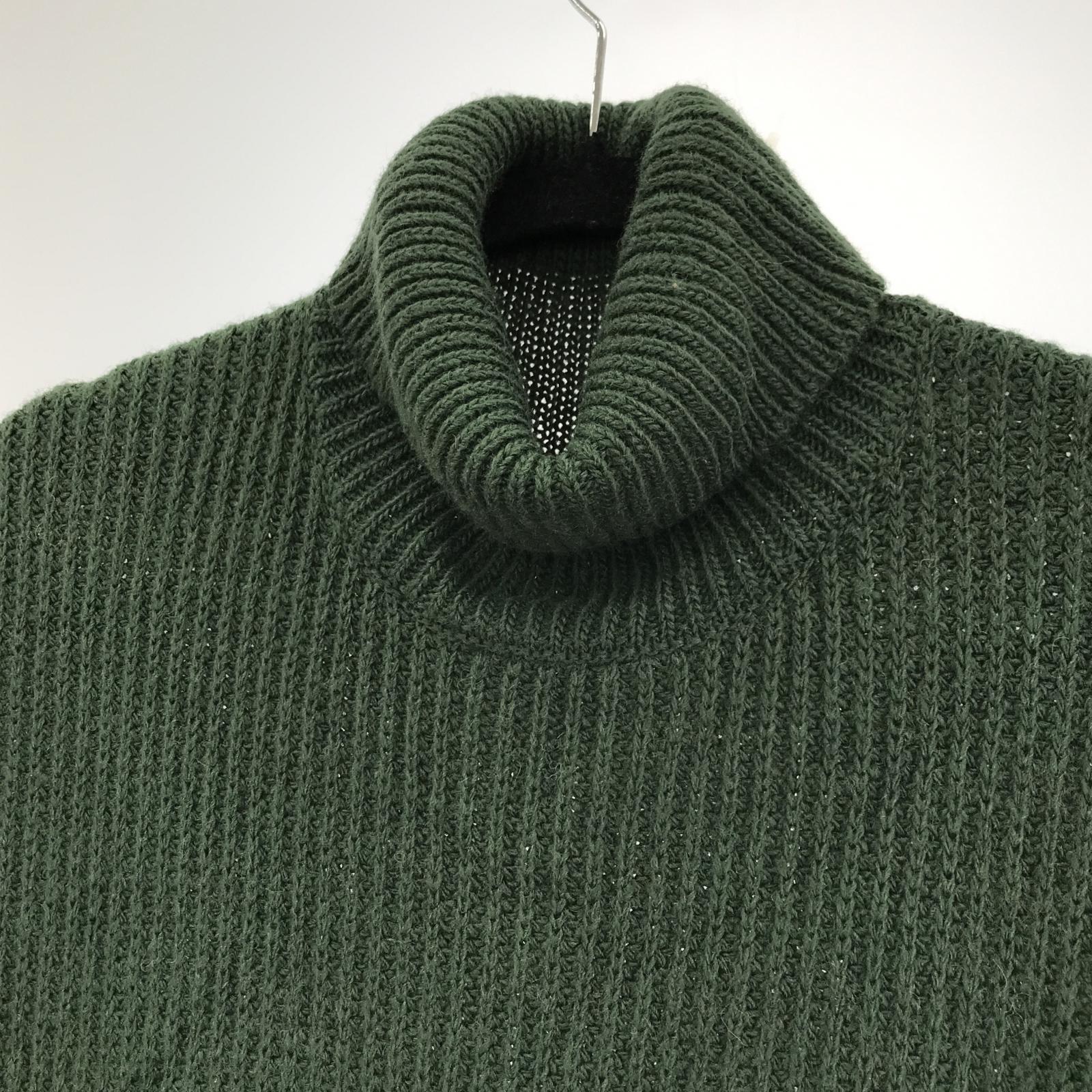 ワンピース FREAK'S STORE L/Sタートルネックニットワンピース 緑 グリーン