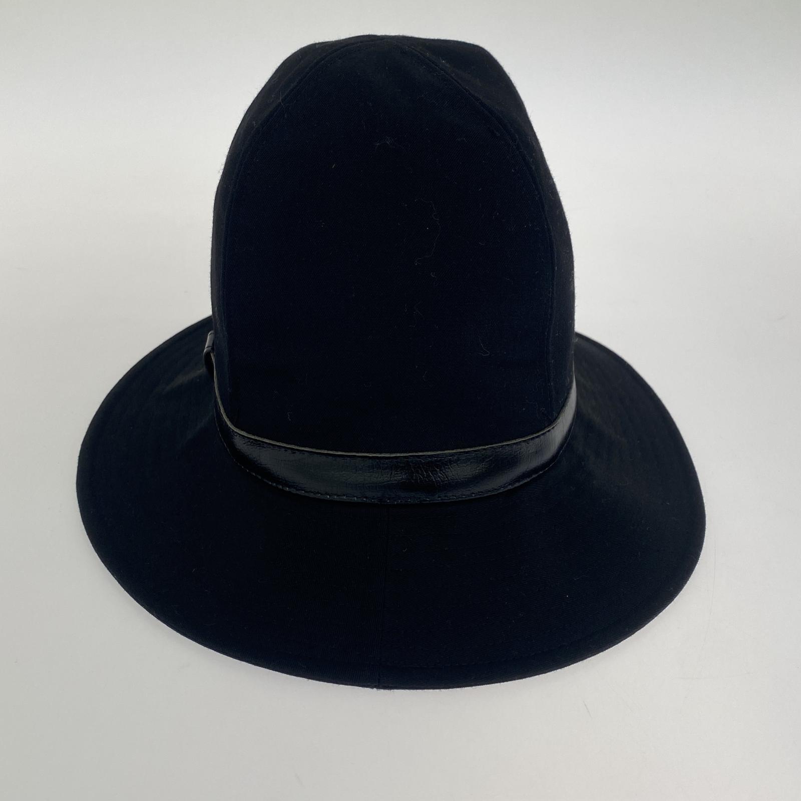 その他帽子 Yohji Yamamoto POUR HOMME レザーリボンウールギャバジンフェドラハット ブラック ブラック