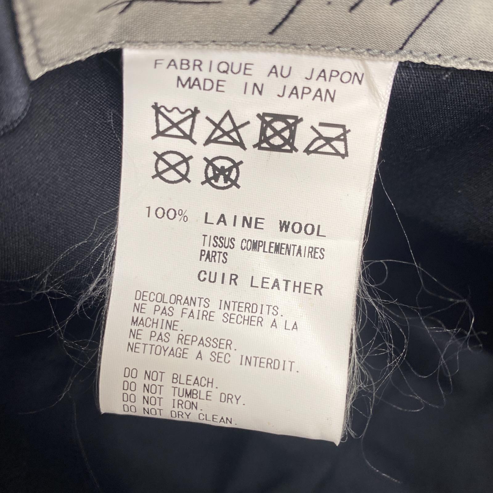 その他帽子 Yohji Yamamoto POUR HOMME レザーリボンウールギャバジンフェドラハット ブラック ブラック