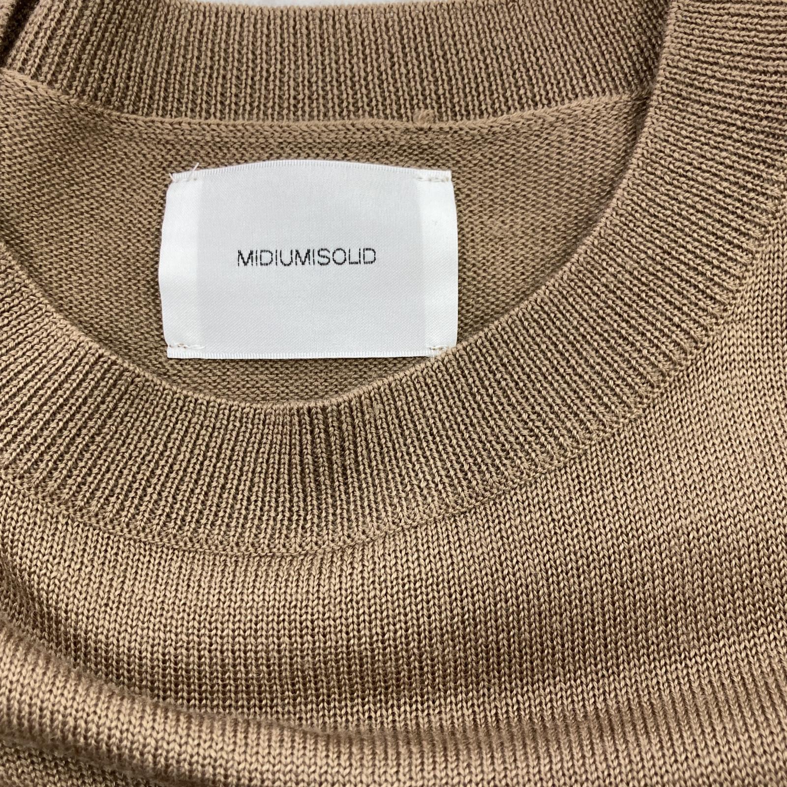その他トップス MIDIUMISOLID ウール混カットソー/BEG ブラウン