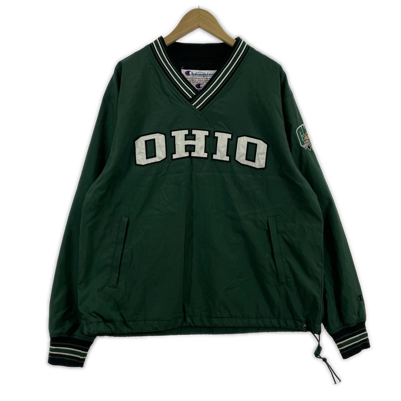 その他アウター 90s champion nylon pullover OHIO 緑 M M グリーン