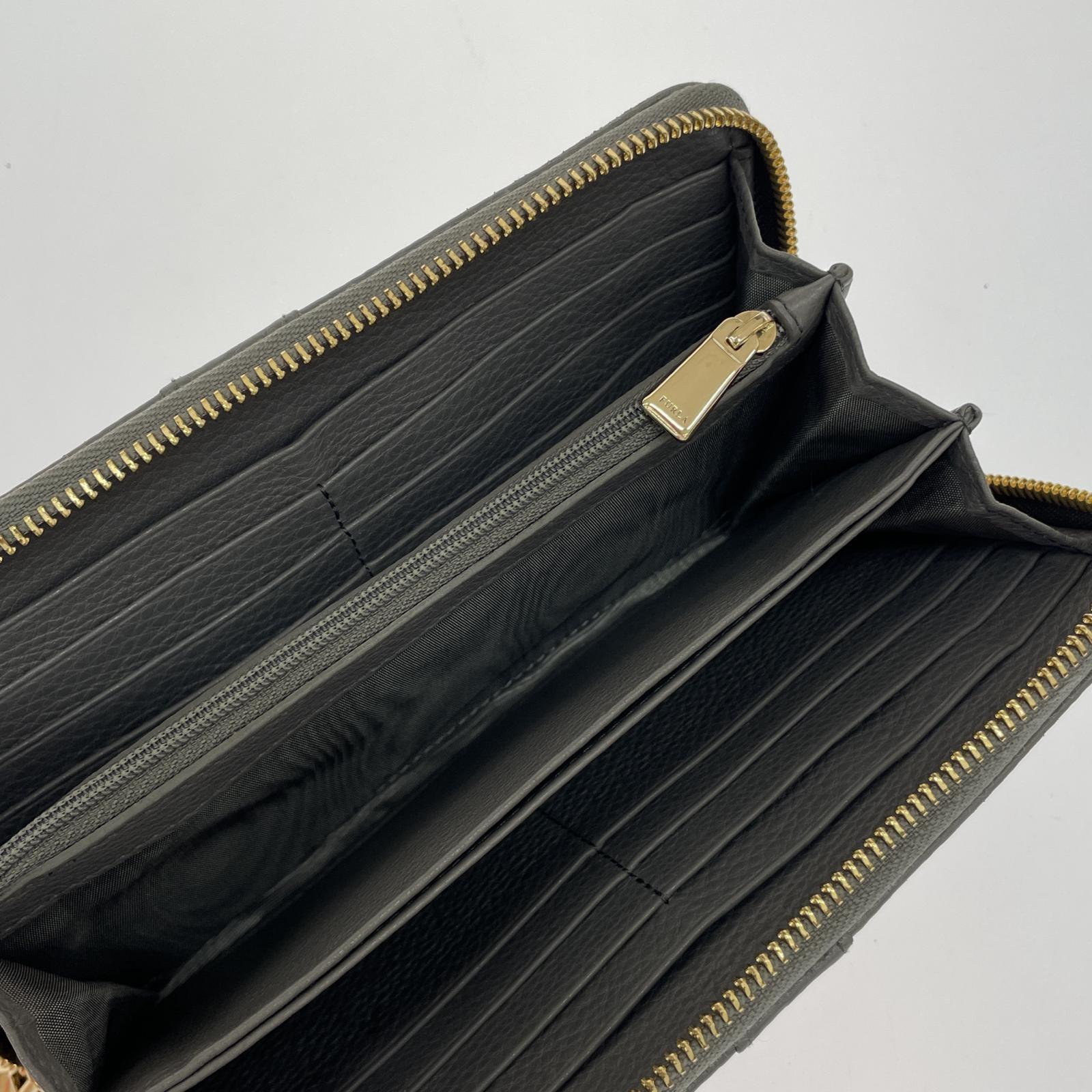 コインケース FURLA ラウンドジップサイフ グレー
