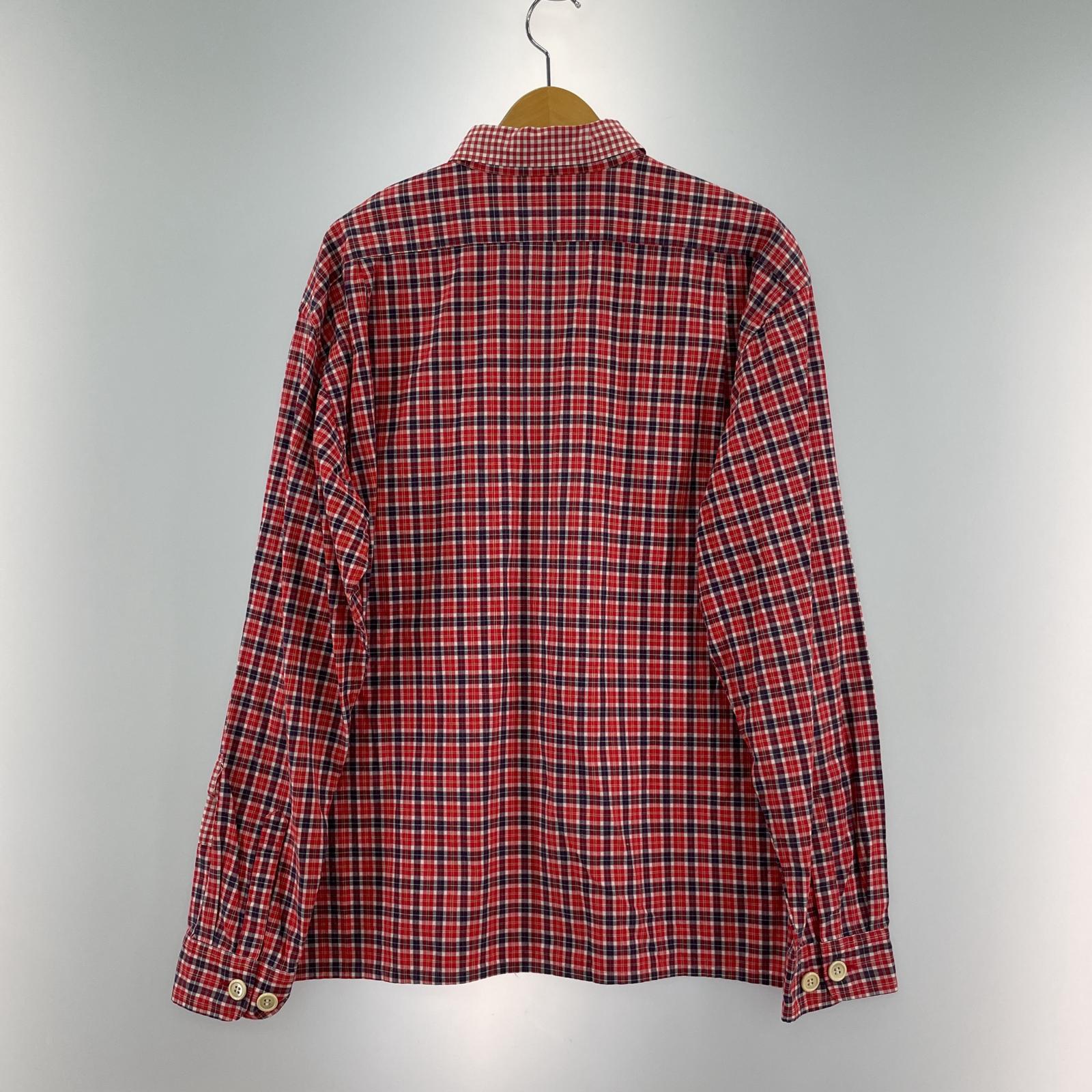 長袖シャツ 90s MILKBOY L/S 襟ギンガムチェック デザインシャツ 赤