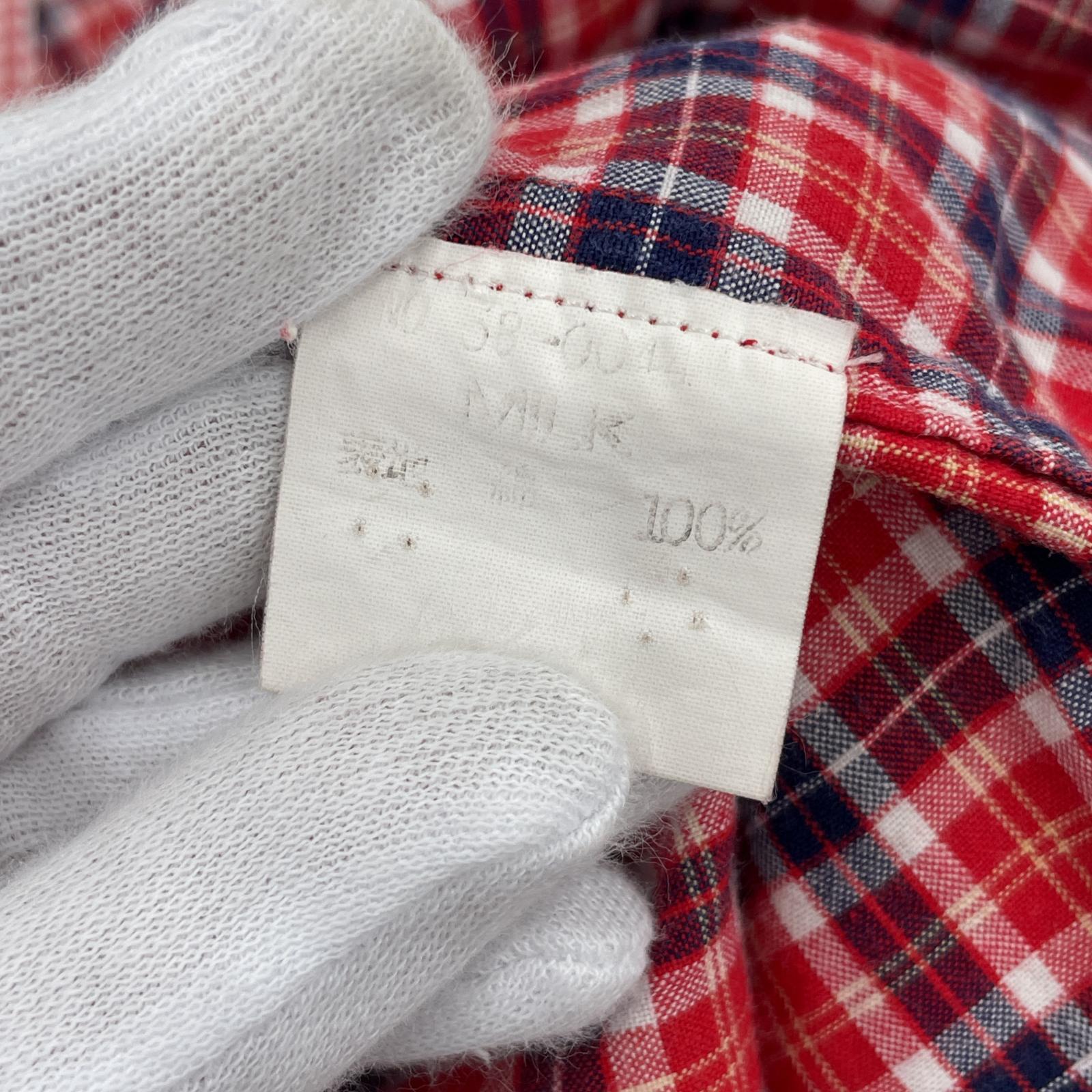 長袖シャツ 90s MILKBOY L/S 襟ギンガムチェック デザインシャツ 赤