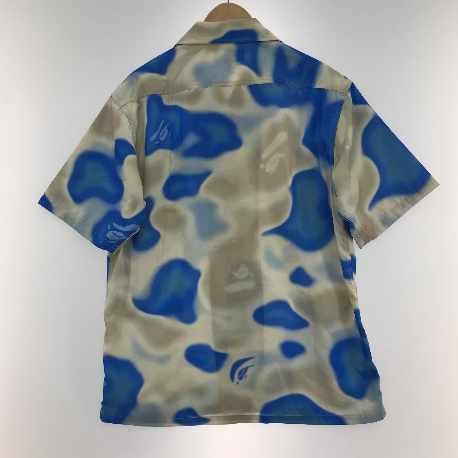 長袖シャツ A BATHING APE LIQUID CAMO SS シ M ブルー