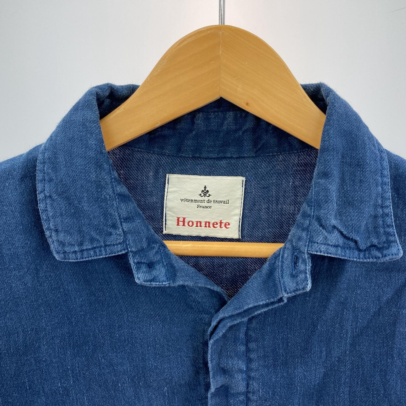 その他トップス HONNETE L/Sリネンシャツ ネイビー