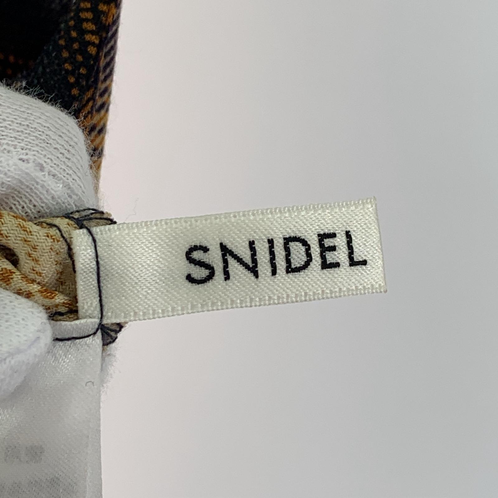 ワンピース snidel チェック スタンドカラー ティアードワンピース ブラウン