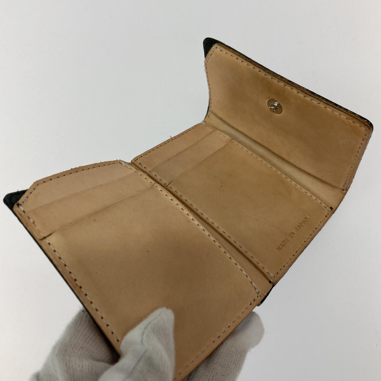 コインケース CORDOVAN 日本製 馬革 三つ折り財布 ブラック