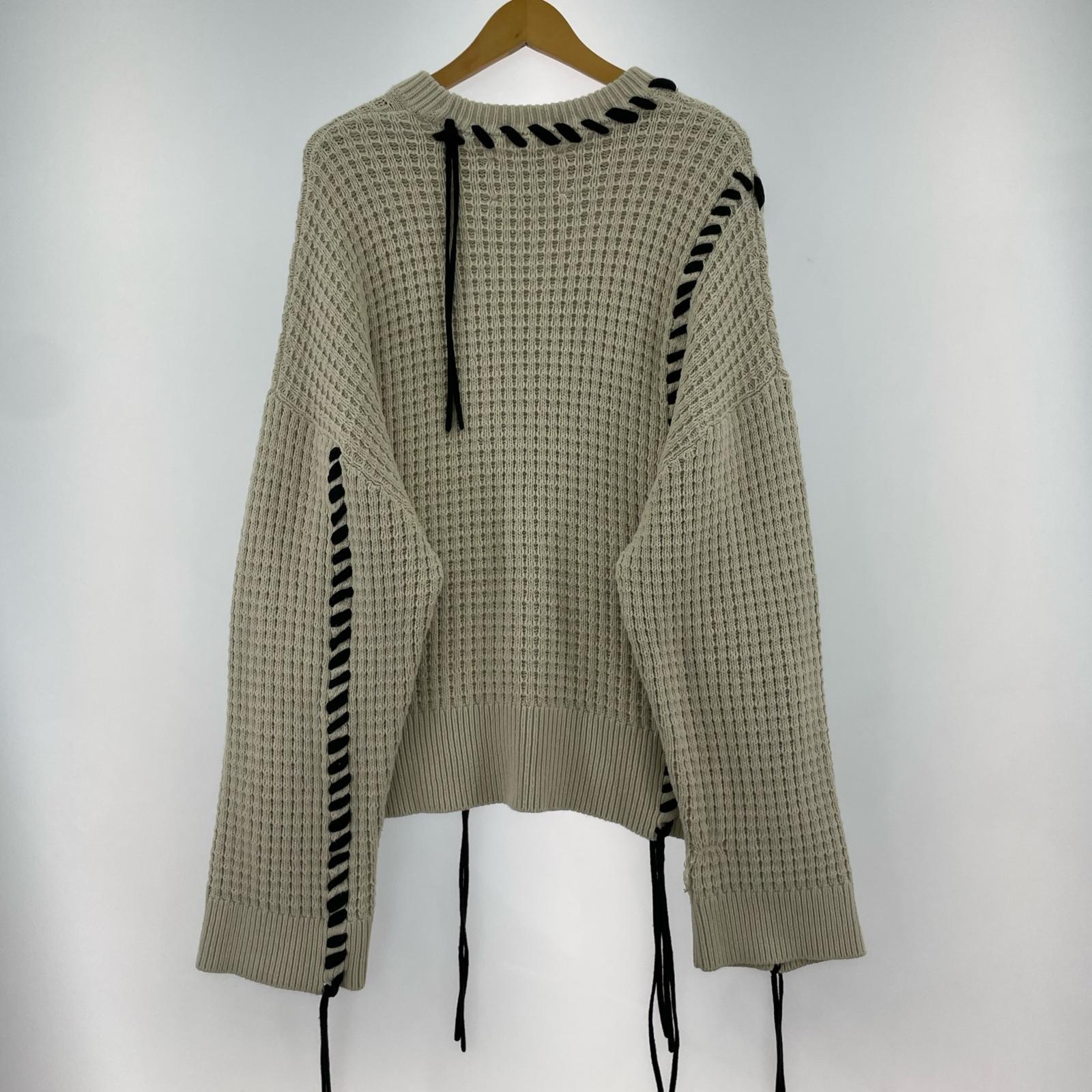 その他トップス MAISON SPECIAL 鬼ワッフルクレイジーステッチニット (1) ホワイト