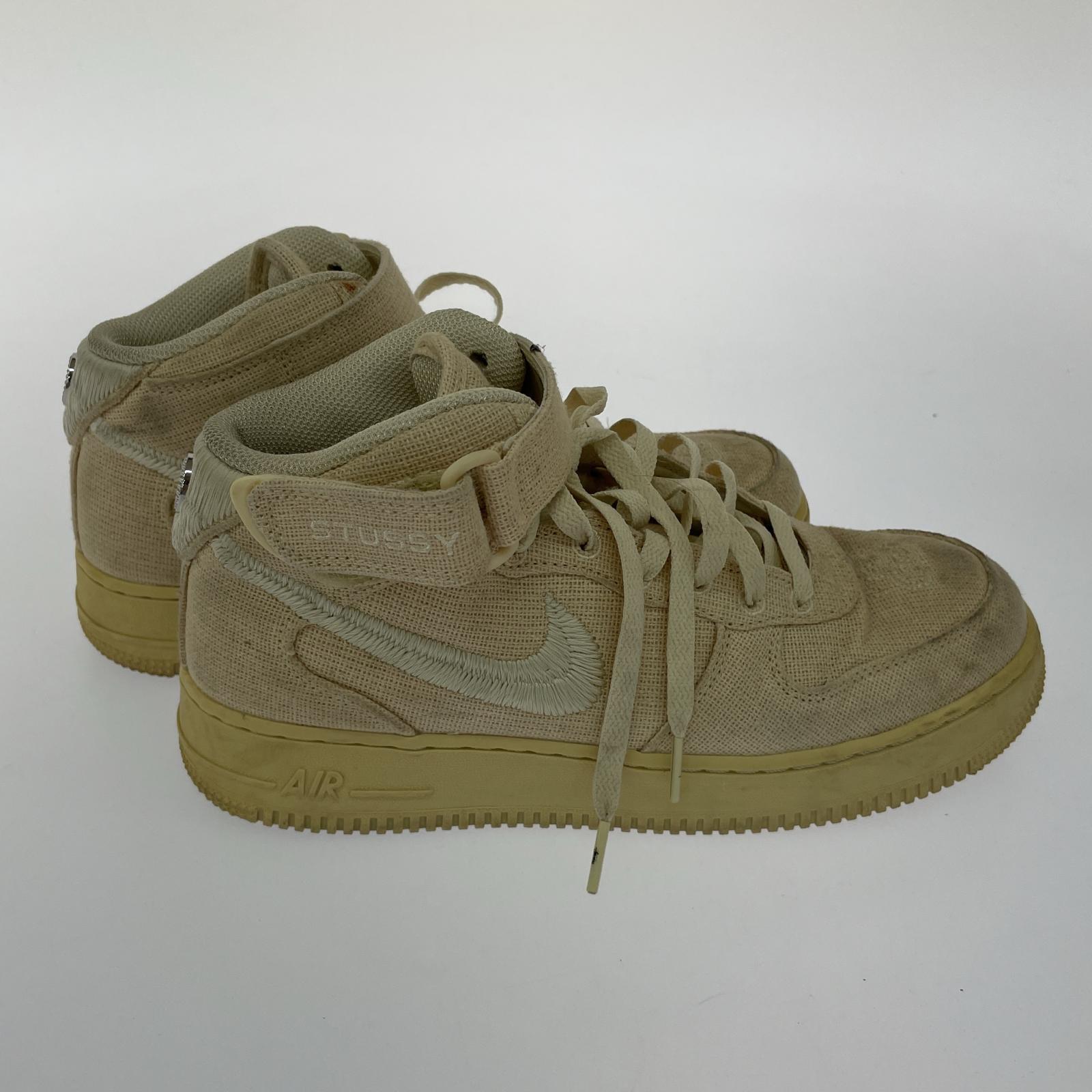 スニーカー STUSSY×NIKE AIR FORCE 1 07 MID SP 26cm 26cm (US8 UK7 1/2 EU42)