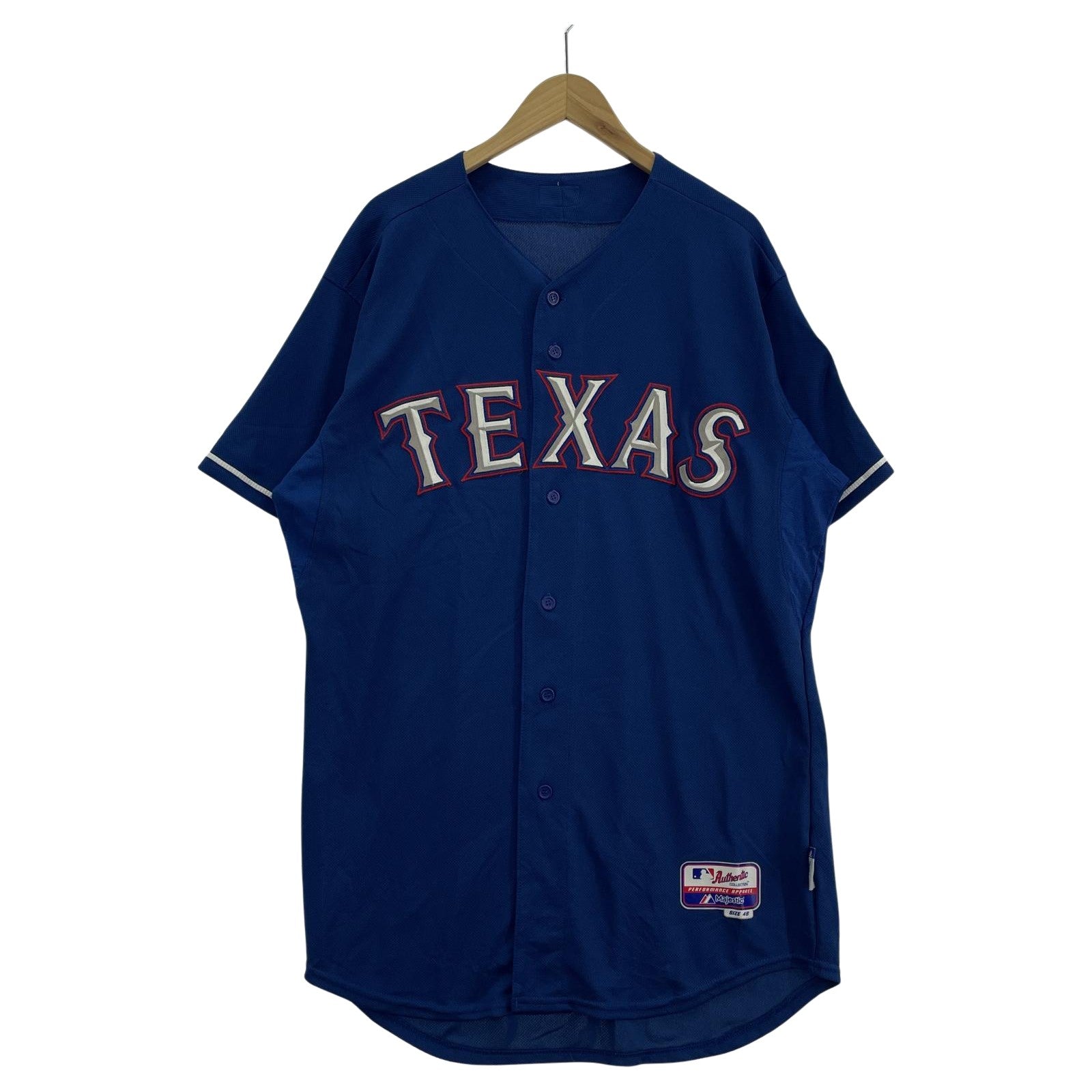 長袖シャツ Majestic MLB TEXAS ベースボールシャツ