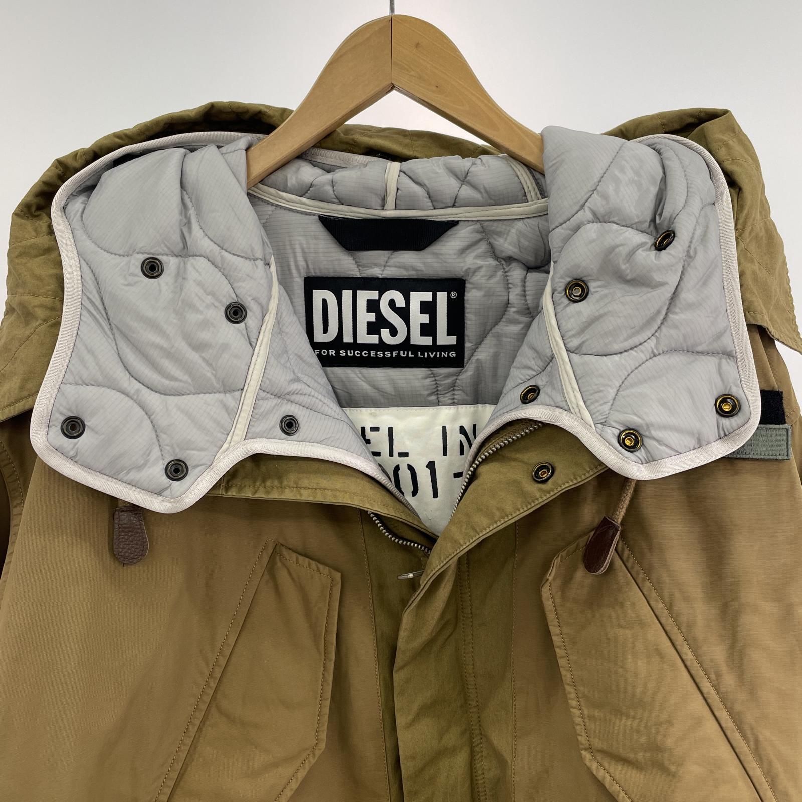 その他アウター DIESEL W-MILES JACKET ライナー付モッズコート L カーキ L ブラウン