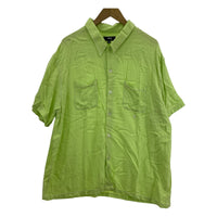 長袖シャツ STUSSY 23ss S/S Contrast Pick Stitched Shrt 黄緑 (XL)