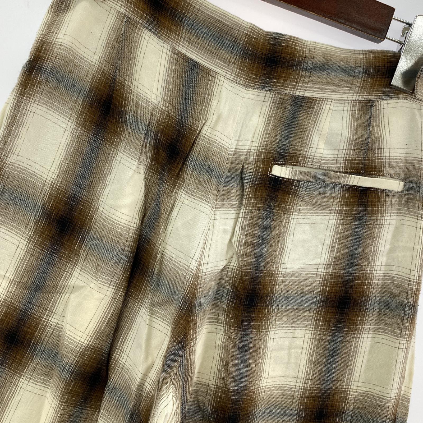 その他ボトムス PHEENY オンブレチェックレーヨンパンツ 1 ブラウン 1 ブラウン