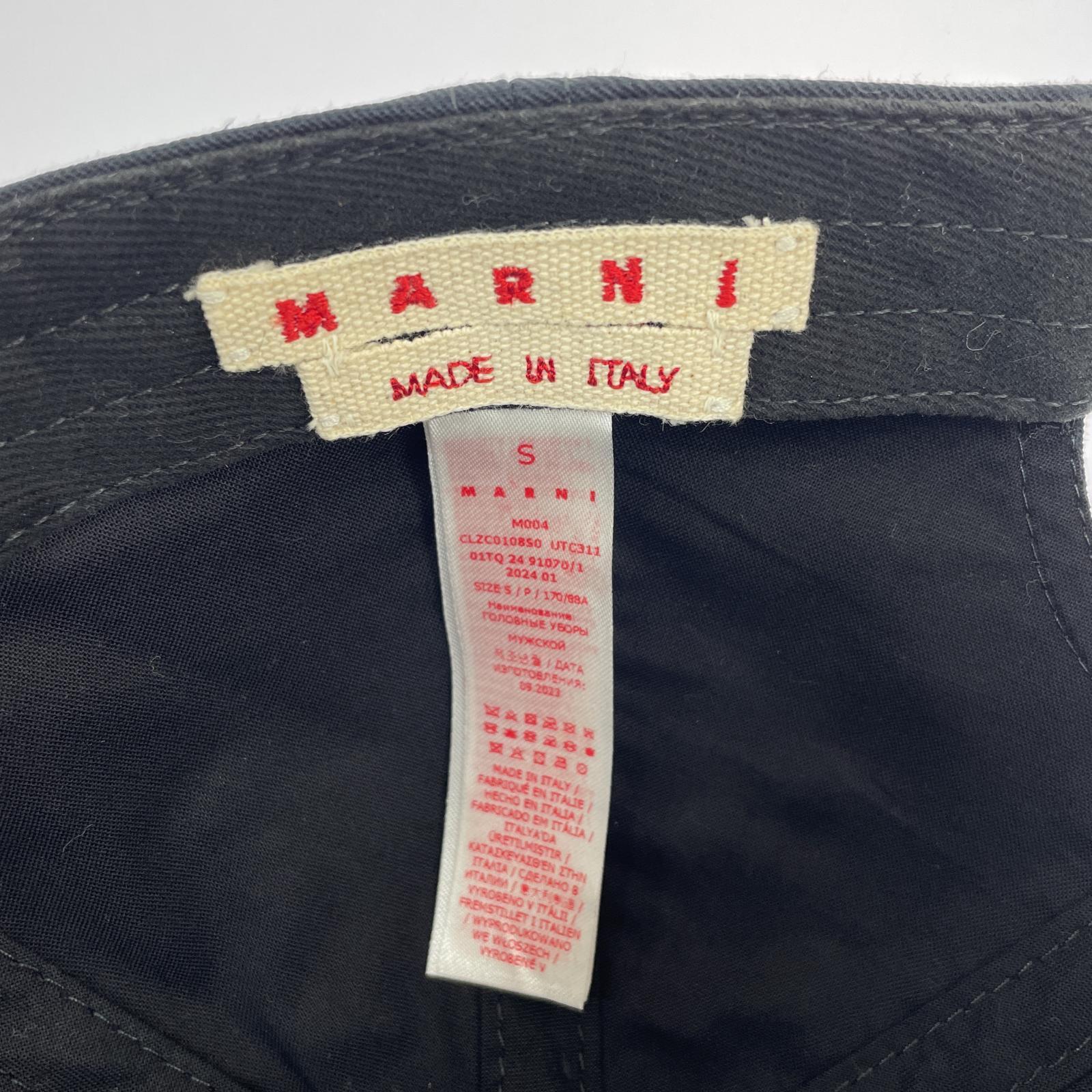 その他帽子 MARNI 24SS 刺繍ロゴ ベースボールキャップ S 黒 CLZC0108S0 ブラック