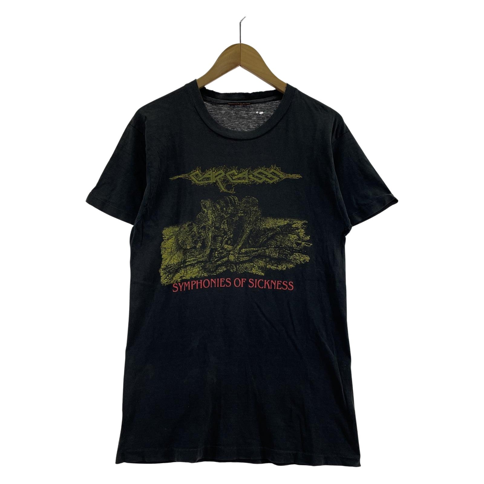 半袖Tシャツ CARCASS 90s バンドTシャツ M相当 フェードブラック ブラック