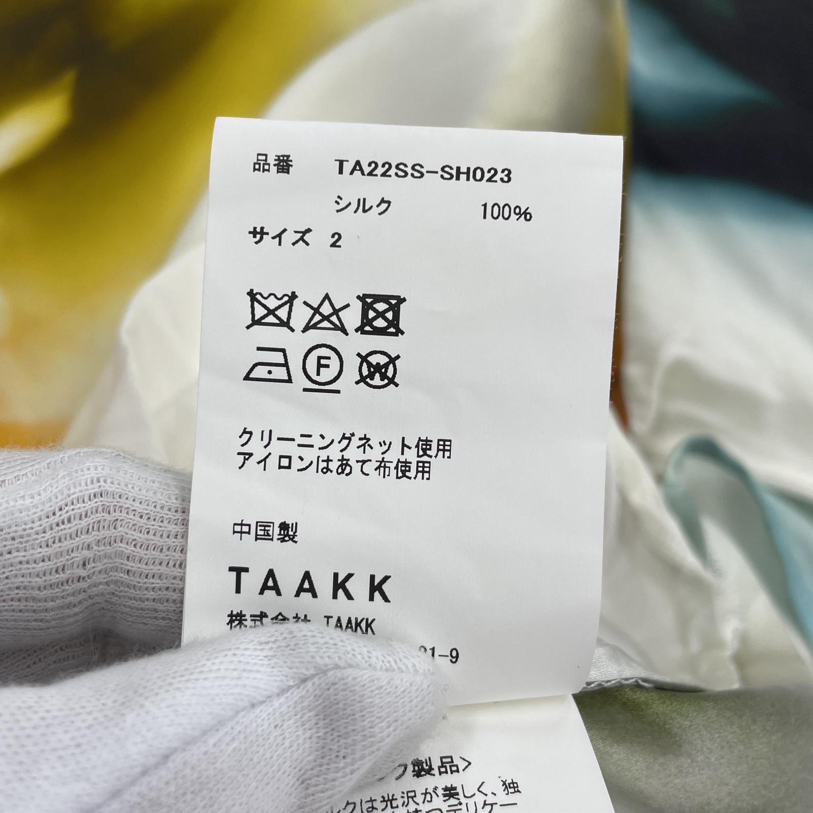長袖シャツ TAAKK 22SS 総柄S/Sシルクシャツ 2 マルチ 2 マルチカラー
