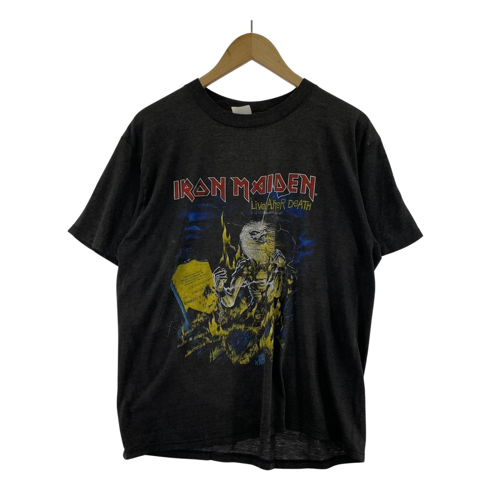 その他トップス 80s IRON MAIDEN Live After Death Tシャツ(XL)ブラック LL ブラック