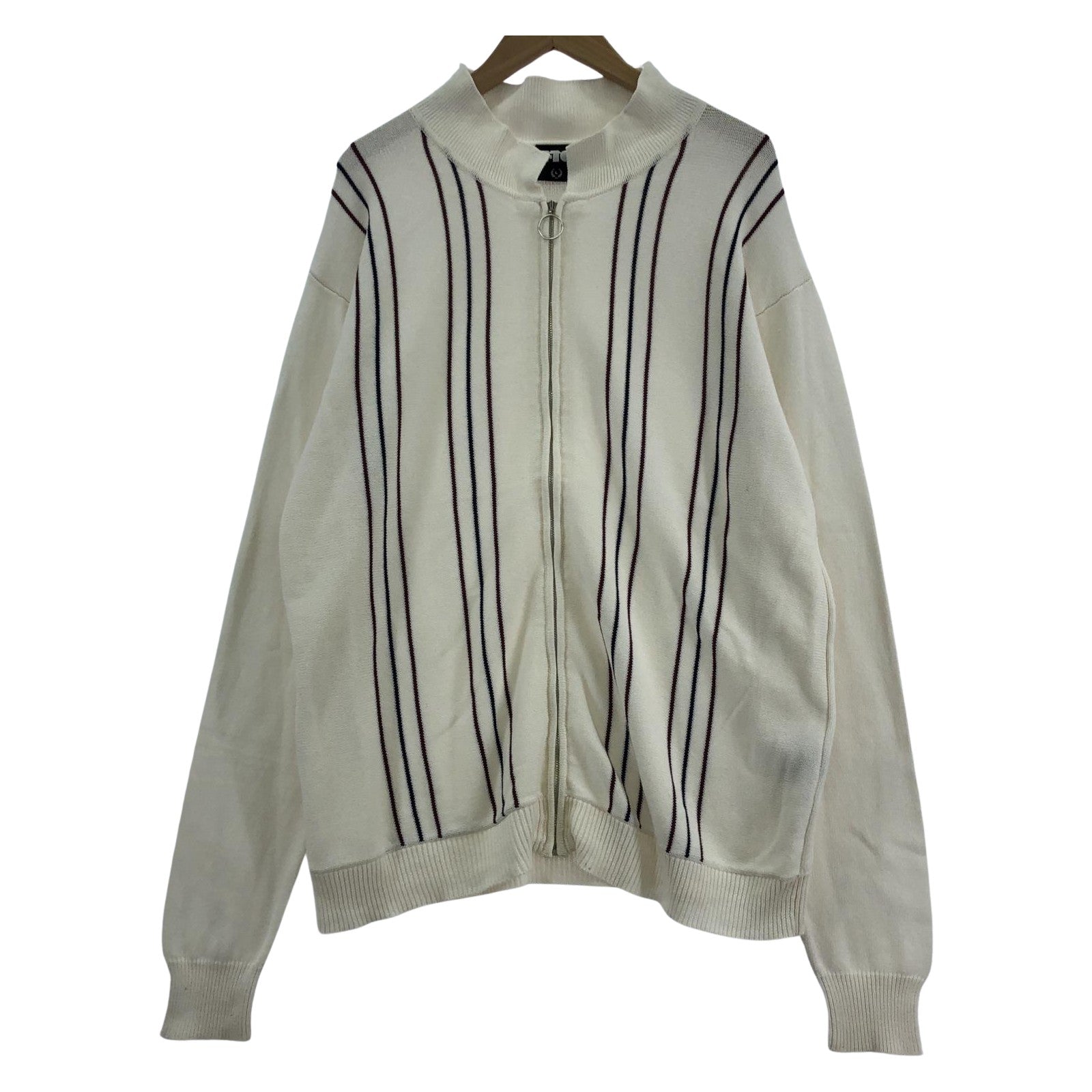 その他トップス FTC STRIPE ZIP UP SWEATER 白系 (L) L