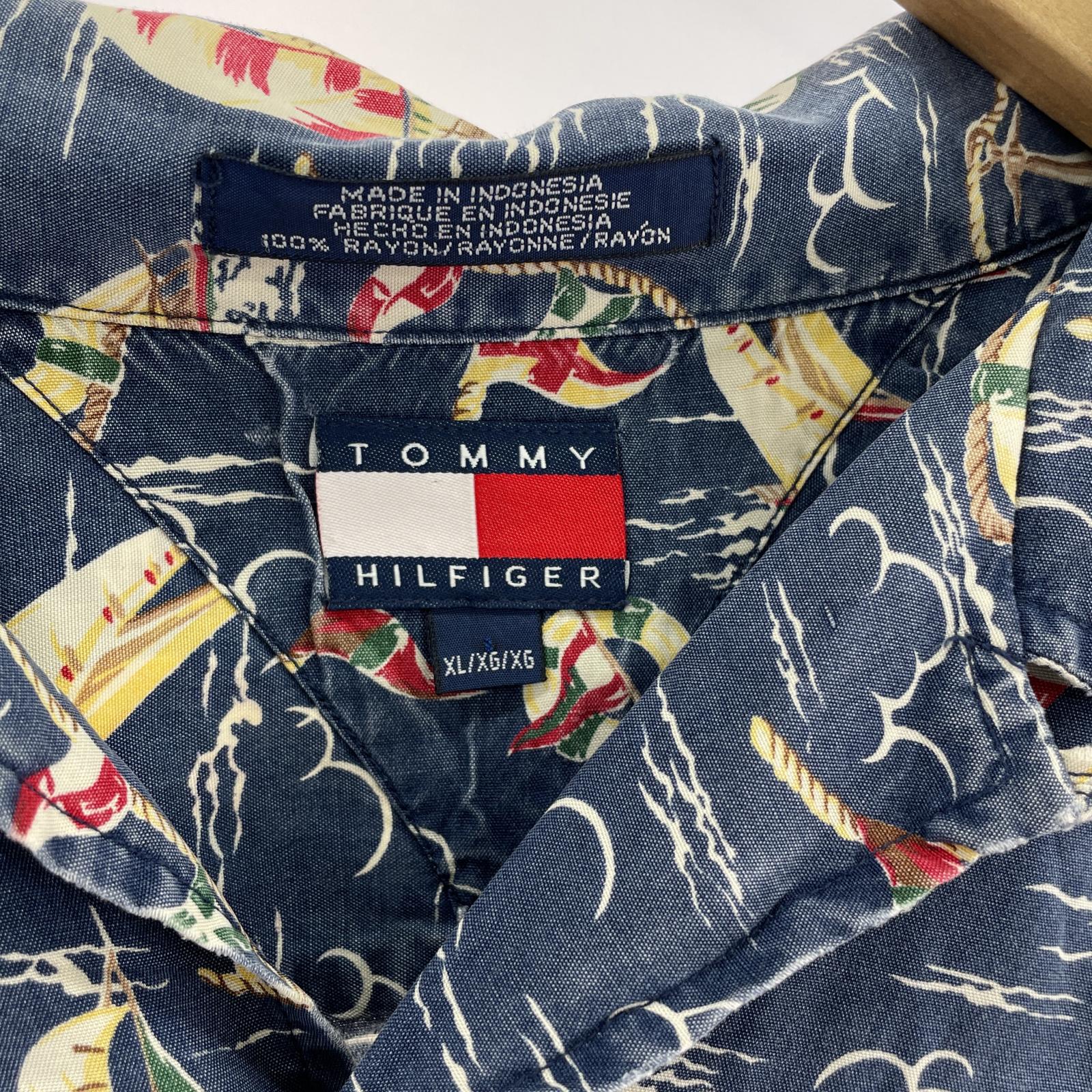 長袖シャツ TOMMY HILFIGER 90s レーヨン アロハシャツ