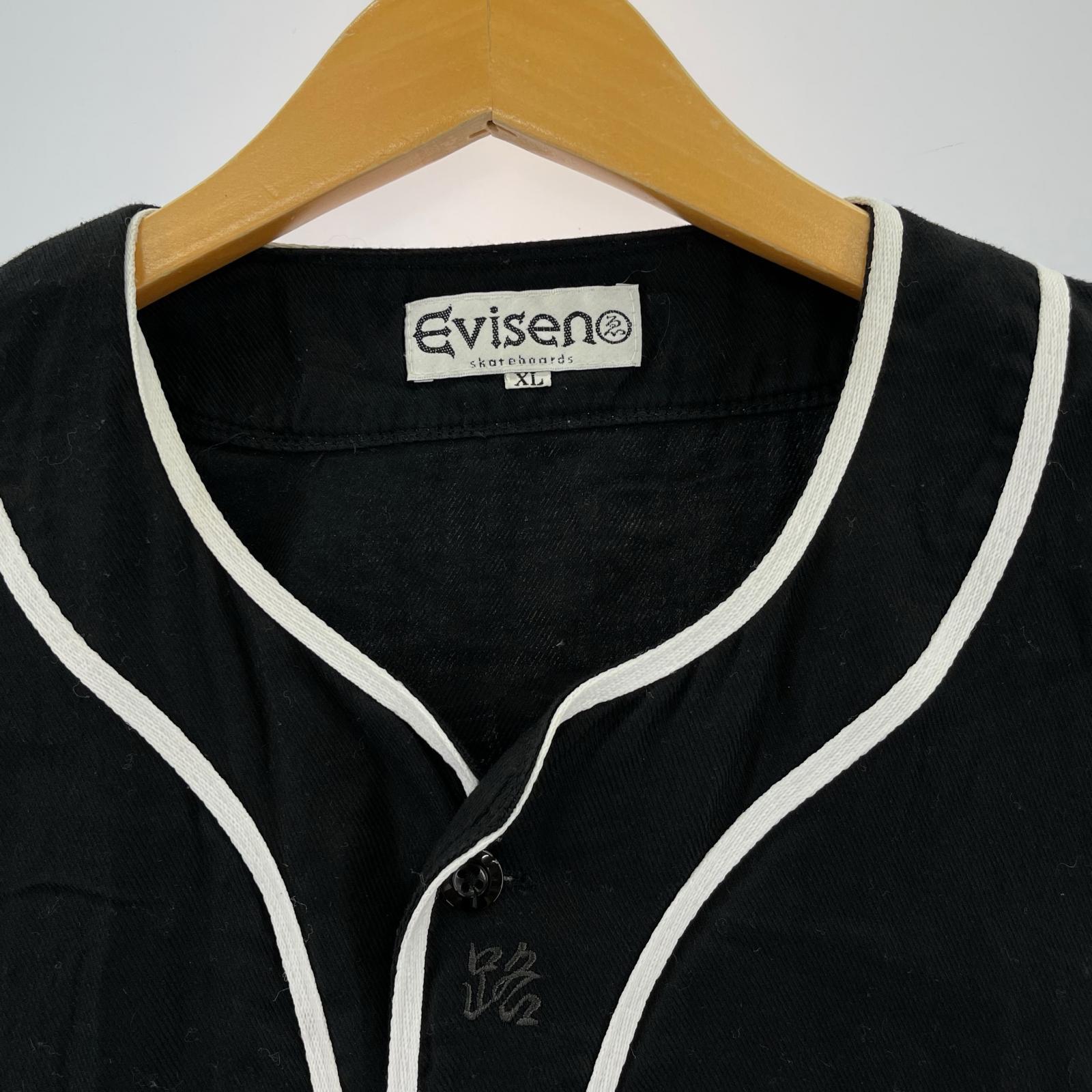 長袖シャツ Evisen ベースボールシャツ XL ブラック ブラック