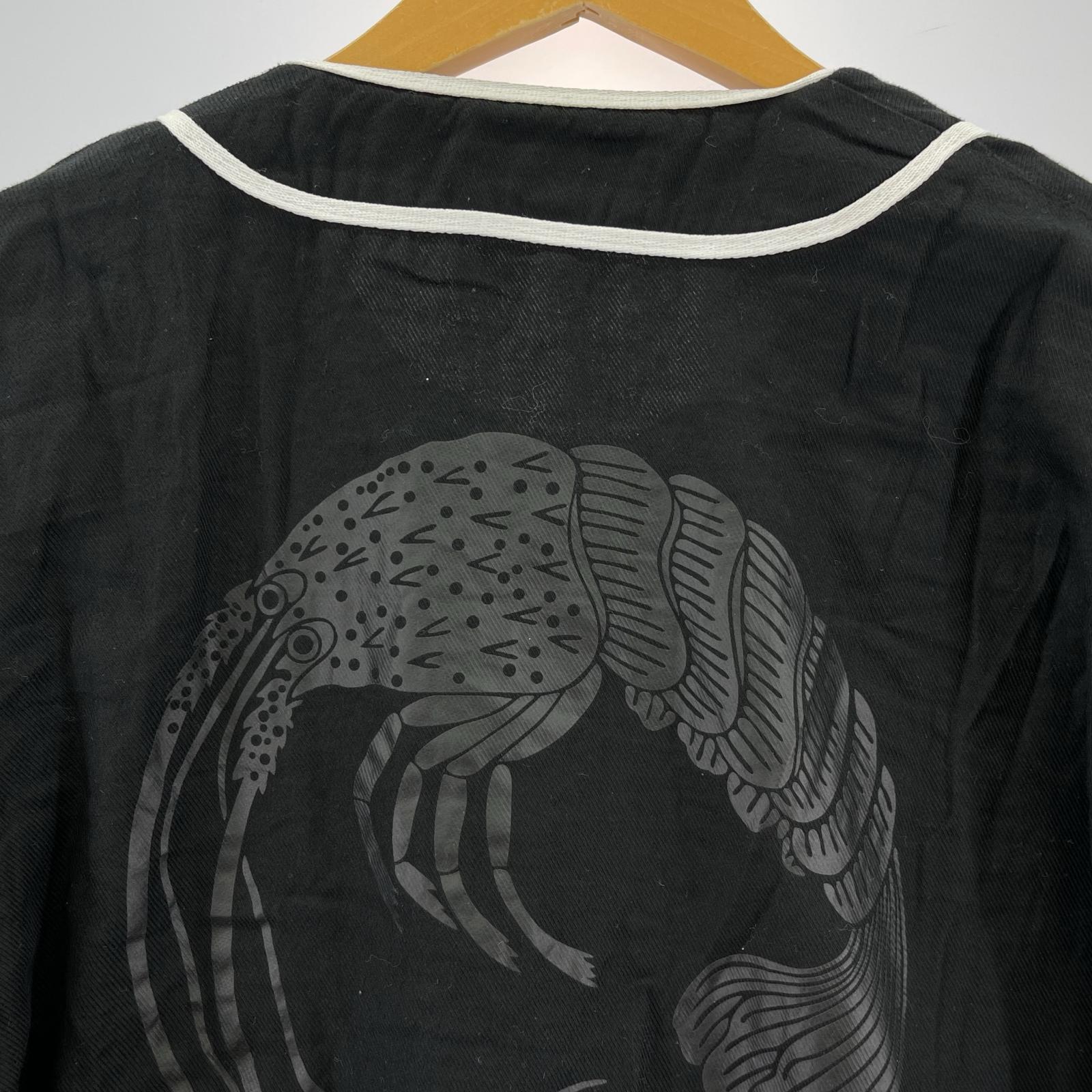 長袖シャツ Evisen ベースボールシャツ XL ブラック ブラック