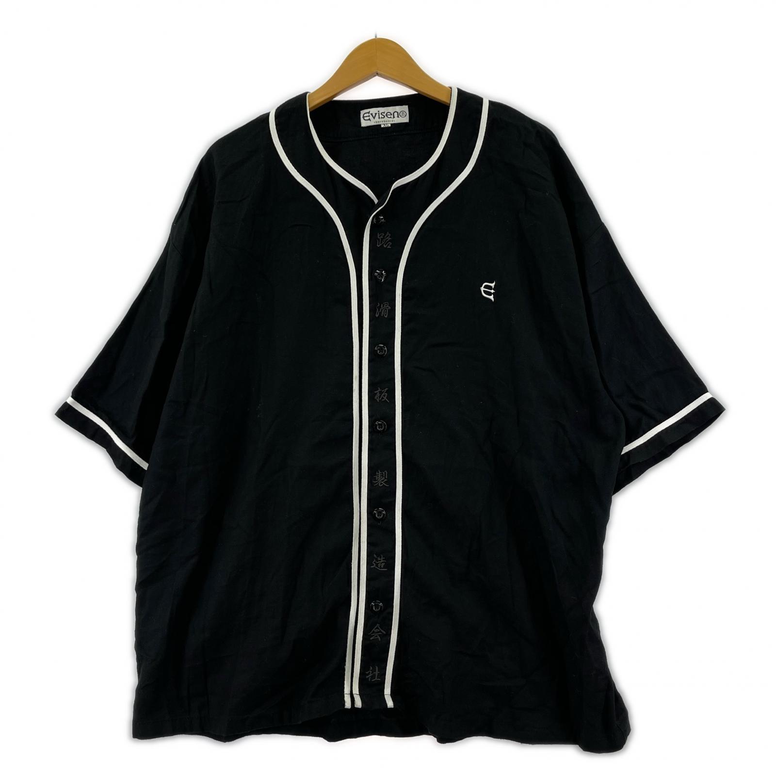 長袖シャツ Evisen ベースボールシャツ XL ブラック ブラック