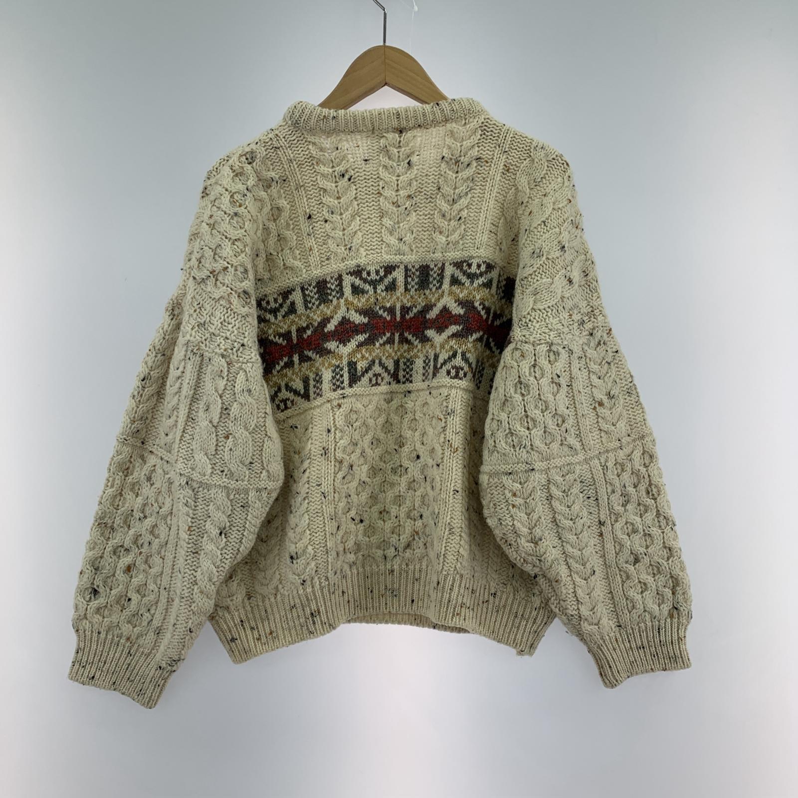 その他トップス OLD・VINTAGE 90s アイルランド製 手編みニット S S ホワイト