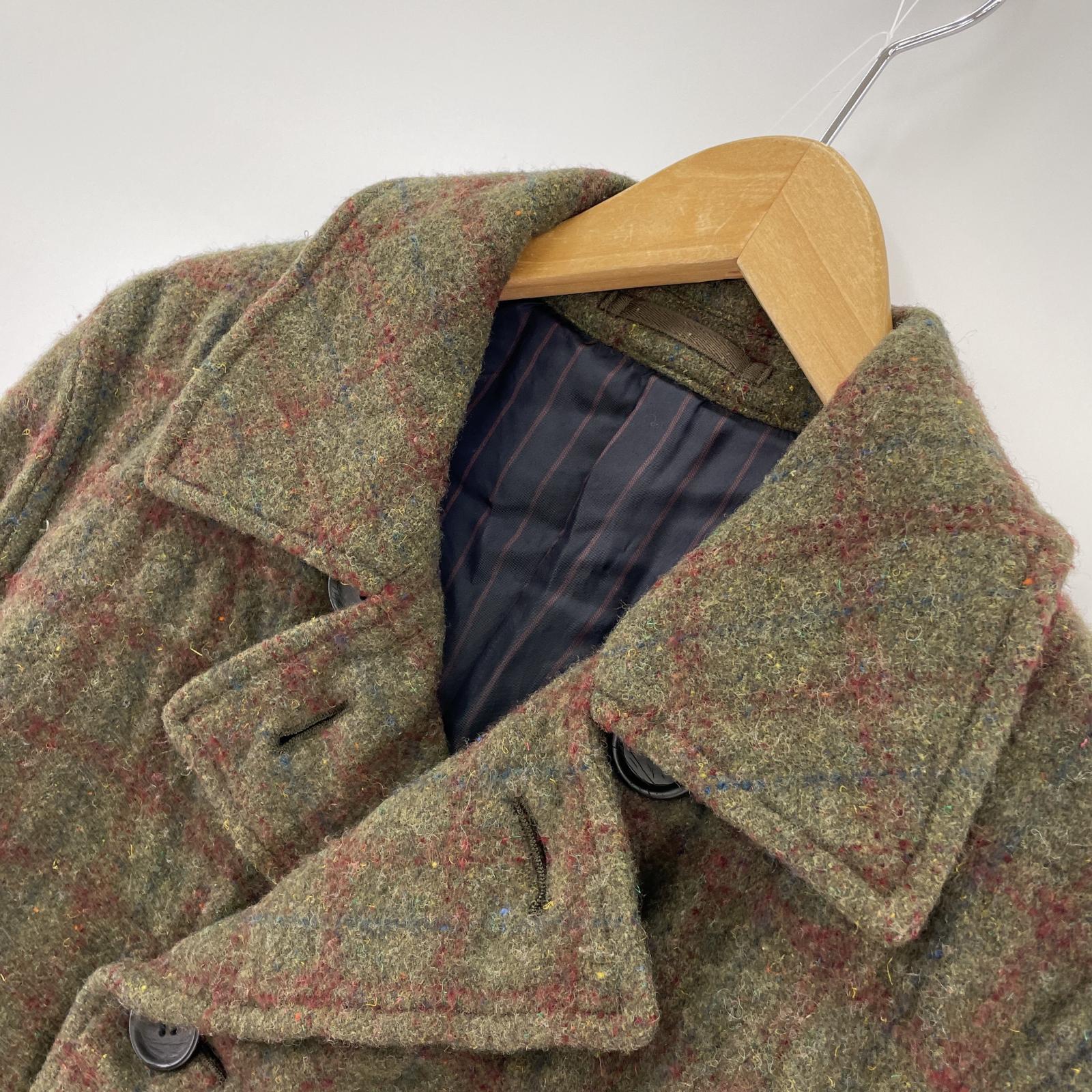その他アウター COMME des GARCONS HOMME PLUS AD2003 ウールチェックダブルジャケット S グリーン