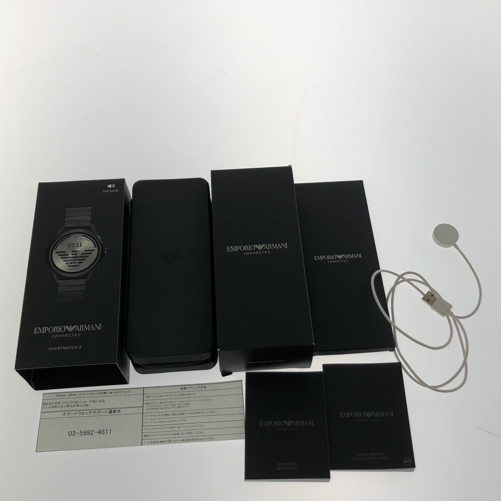 腕時計 EMPORIO ARMANI スマートウォッチ ブラック