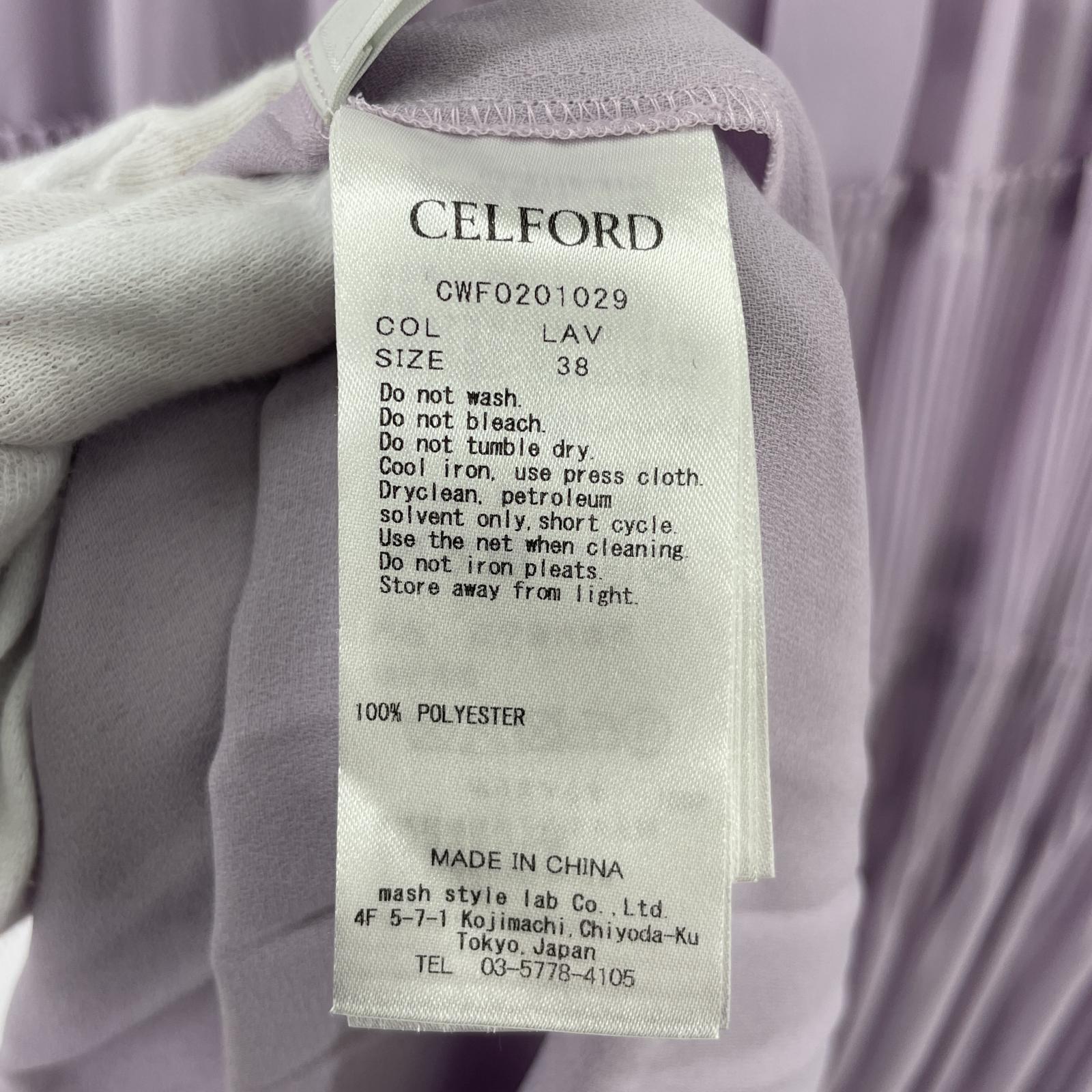 ワンピース CELFORD プリーツワンピース パープル