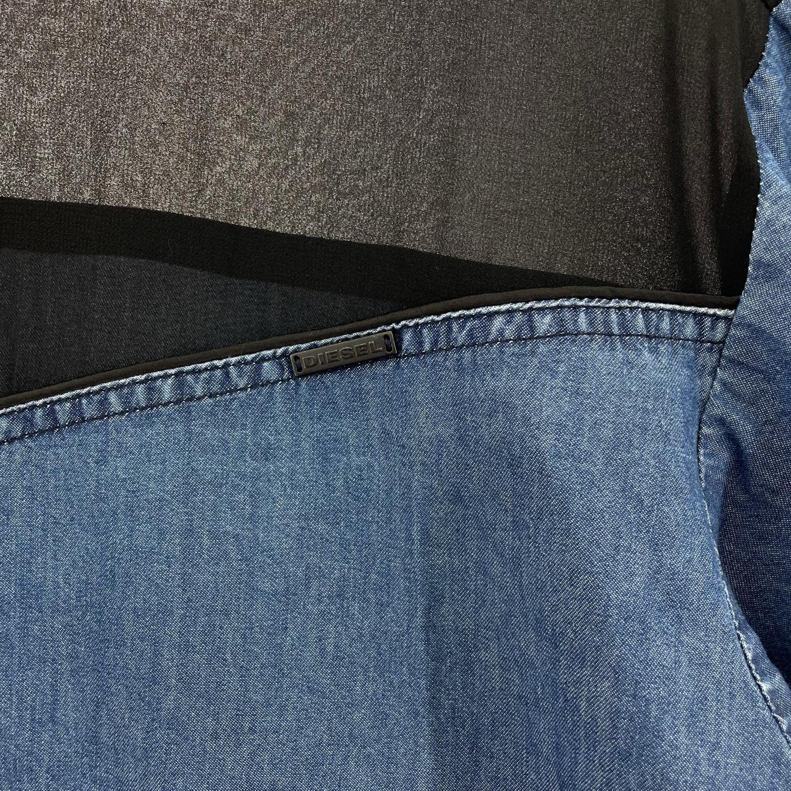 その他トップス DIESEL シアー切替S/Sプルオーバーシャツ (XXS) インディゴ