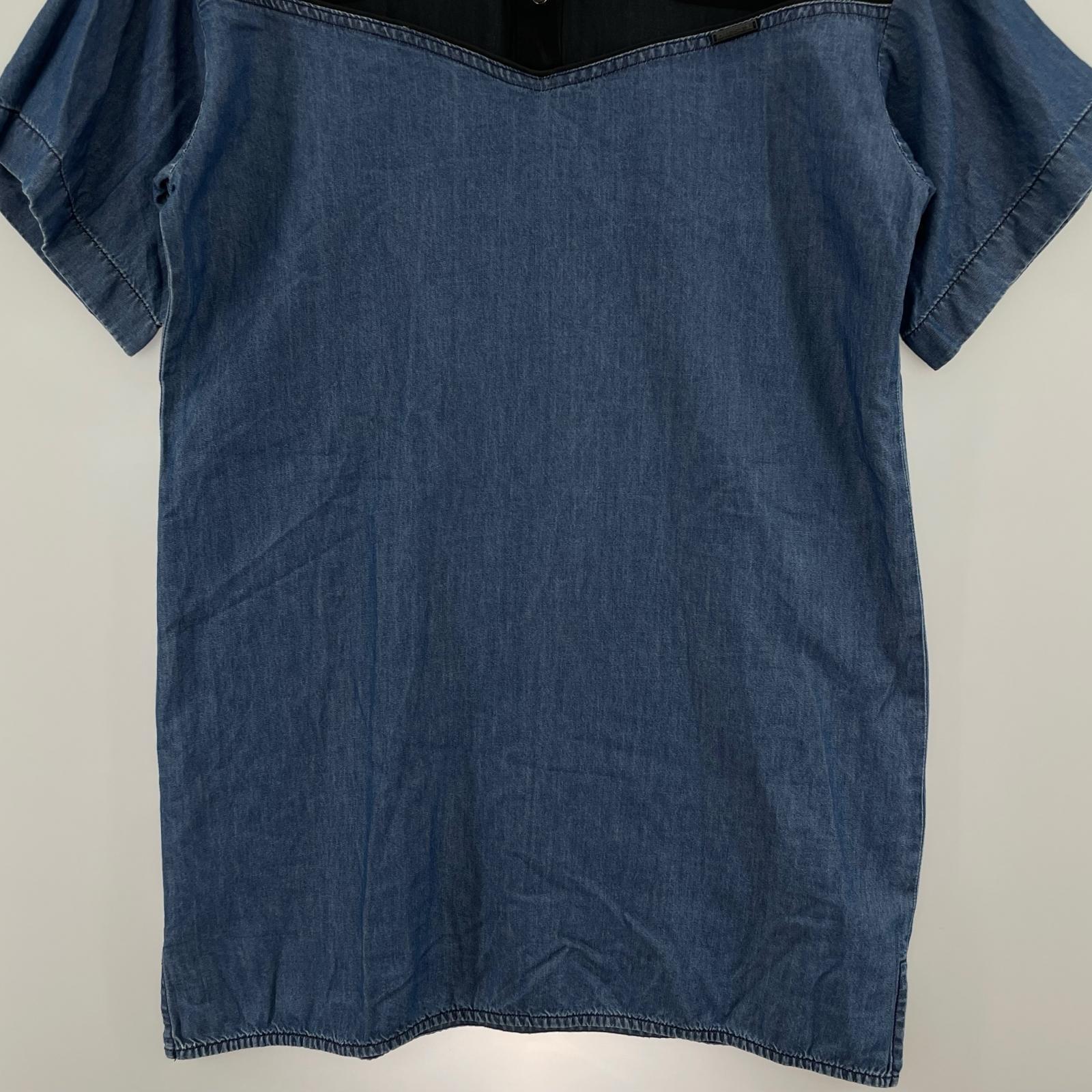 その他トップス DIESEL シアー切替S/Sプルオーバーシャツ (XXS) インディゴ