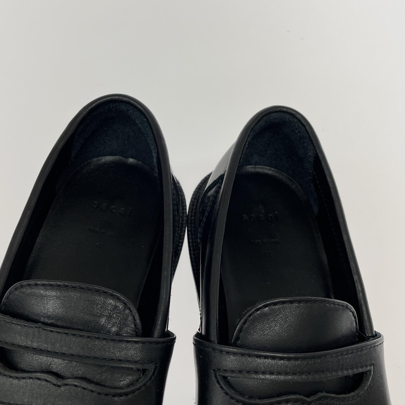その他靴 Sacai/19SS/COW HIDE コインローファー/41/BLK 41 ブラック