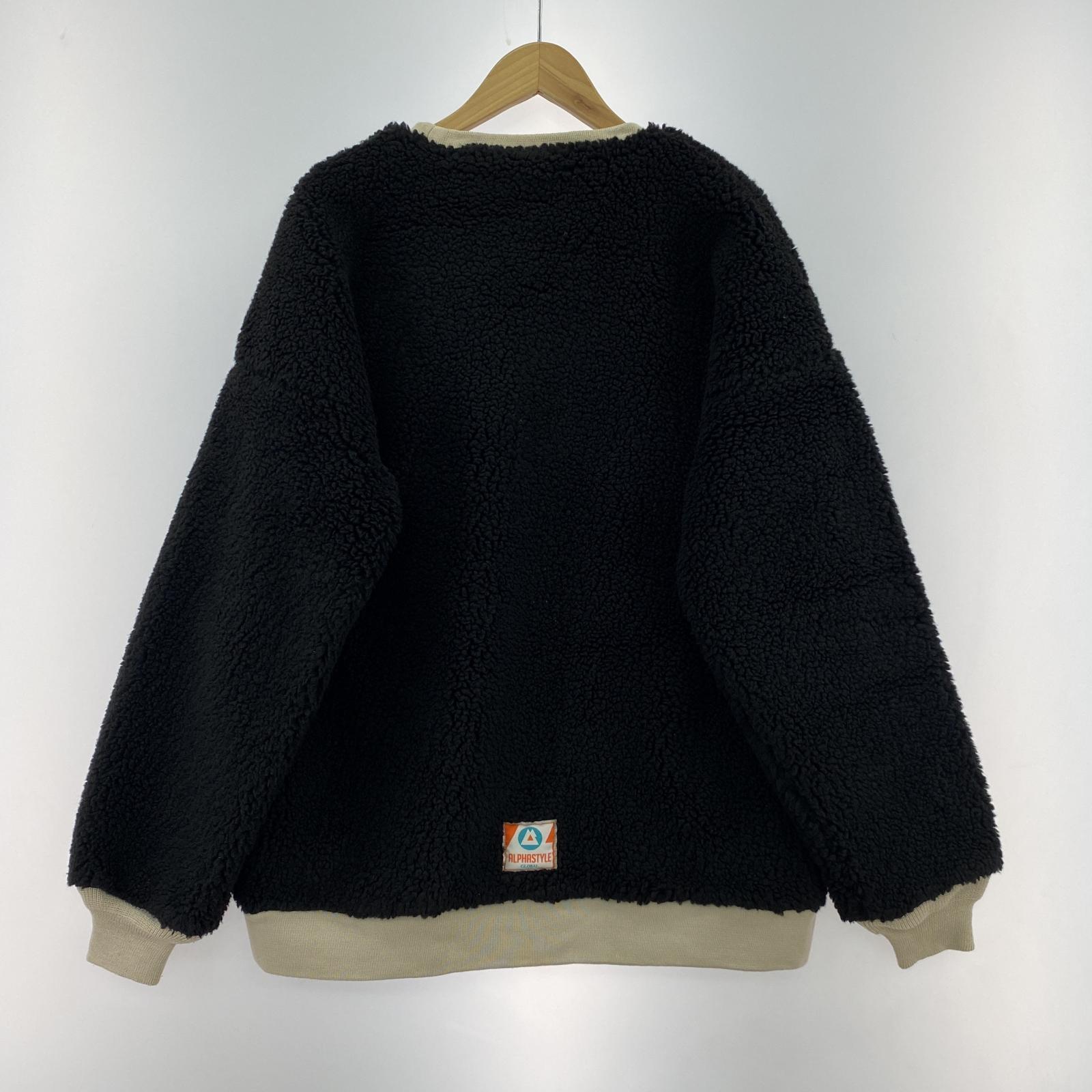 その他トップス ALPHA STYLE TAKAHE VEGAN FUR SWEATSHIRT/黒 L ブラック
