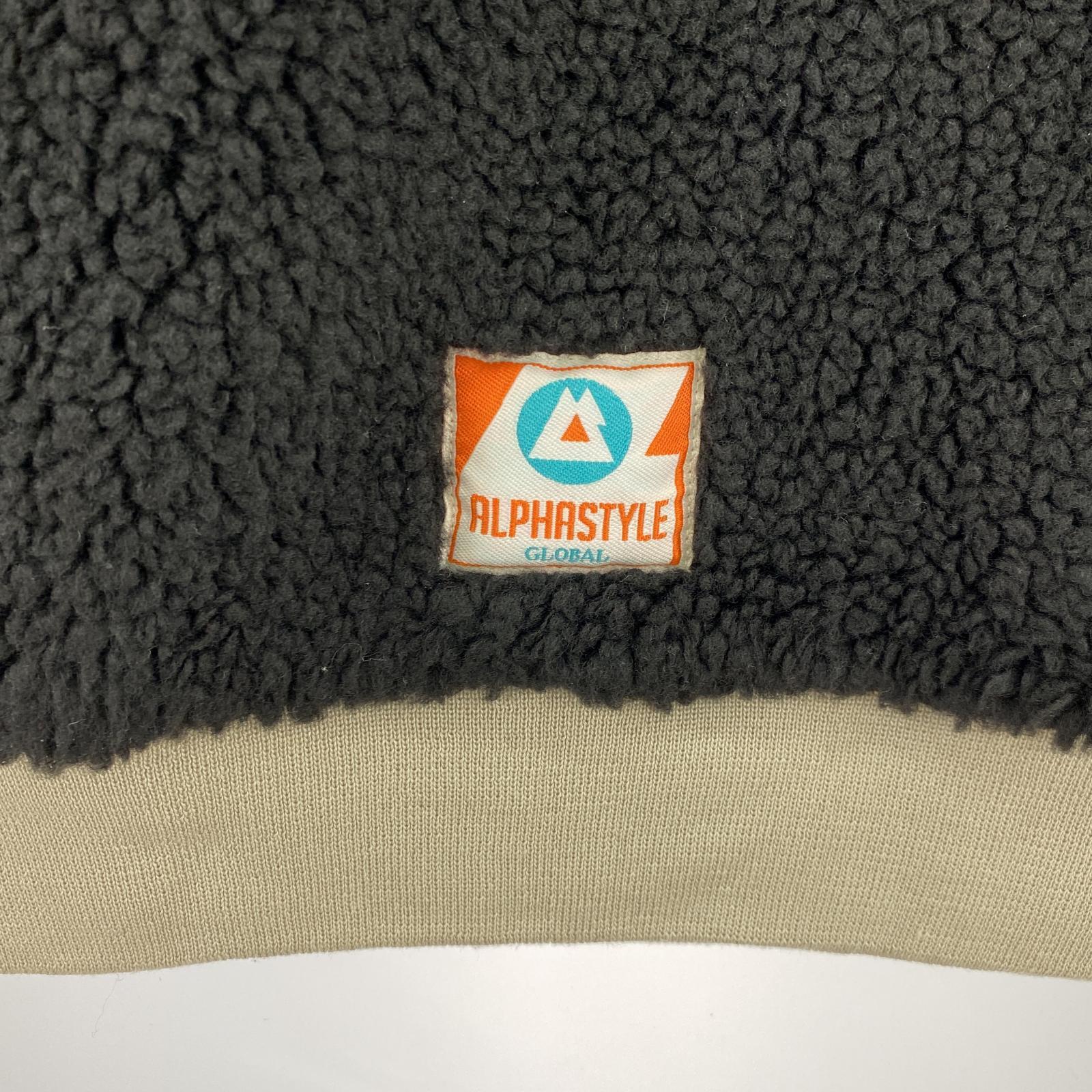 その他トップス ALPHA STYLE TAKAHE VEGAN FUR SWEATSHIRT/黒 L ブラック