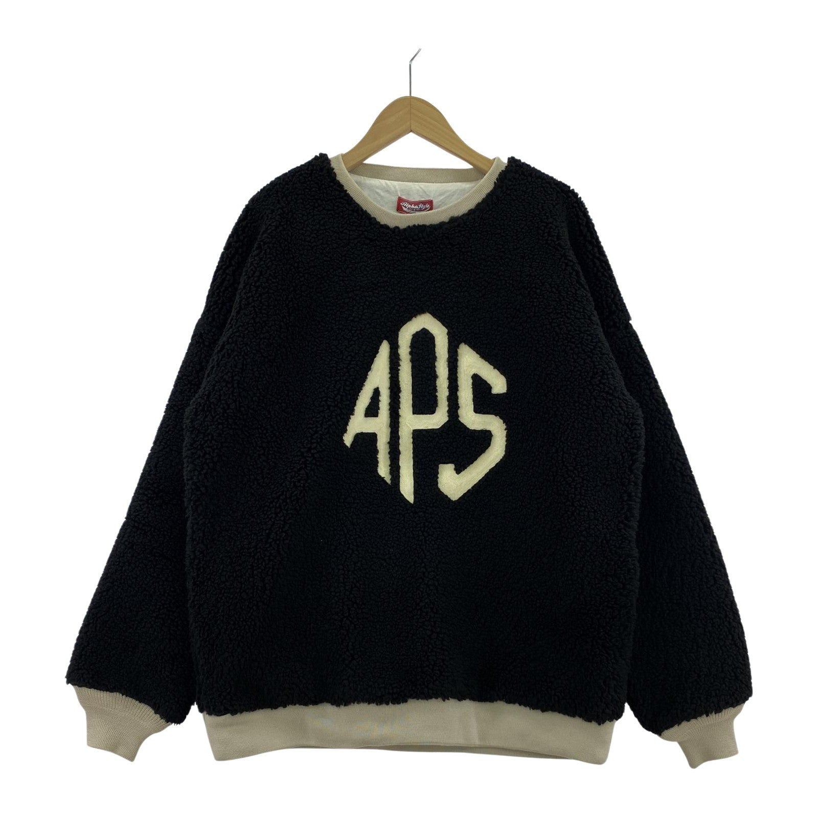 その他トップス ALPHA STYLE TAKAHE VEGAN FUR SWEATSHIRT/黒 L ブラック