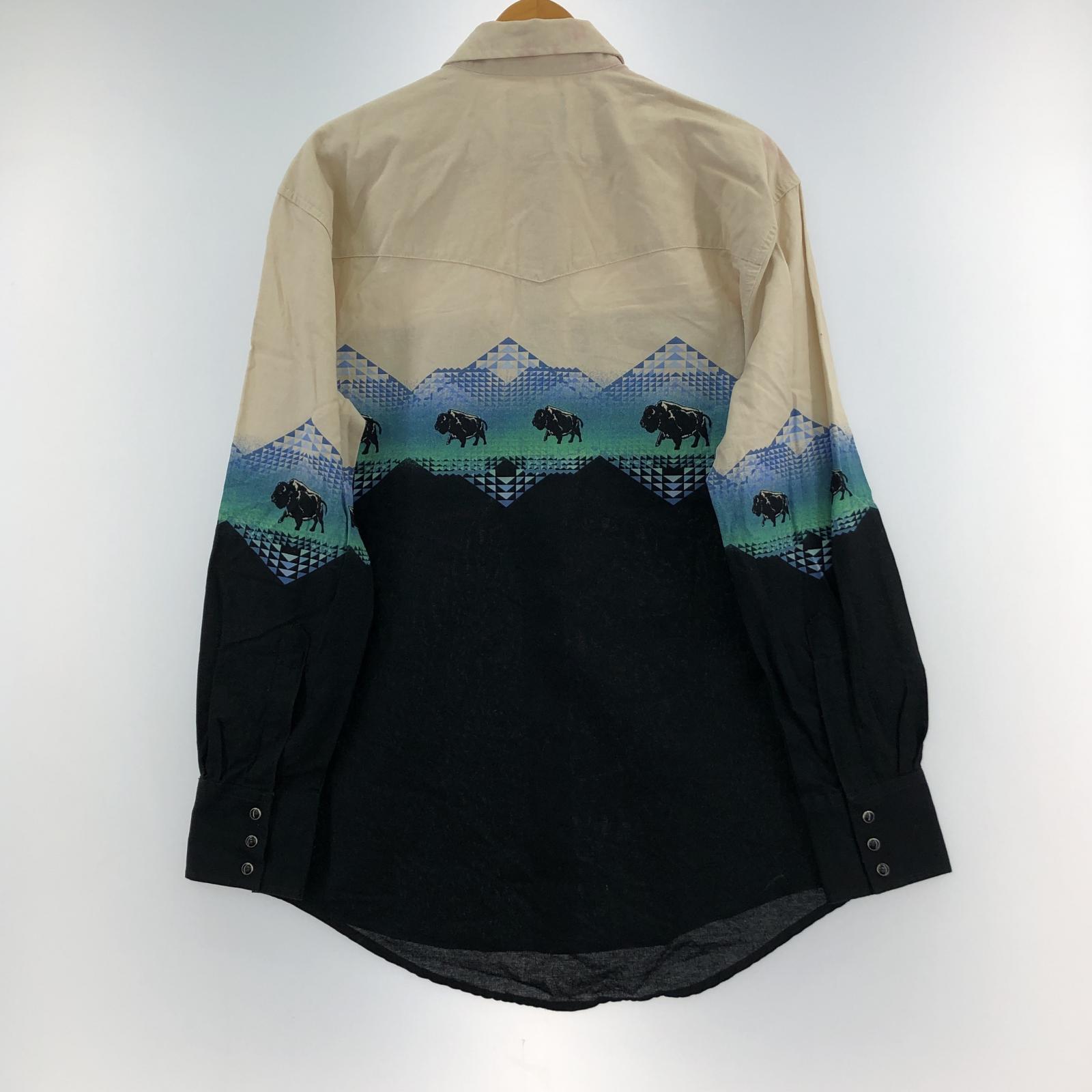 長袖シャツ Wrangler L/S ウェスタンシャツ M ネイティブ柄 M