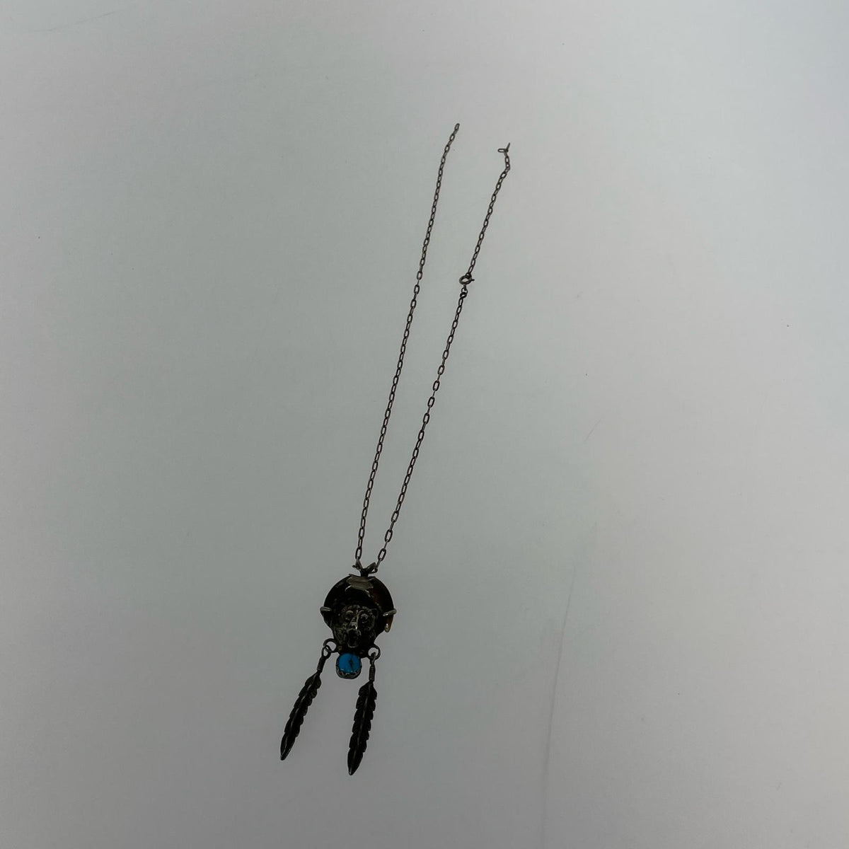 リング・指輪 NAVAJO ベアクローターコイズフェザーネックレス シルバー