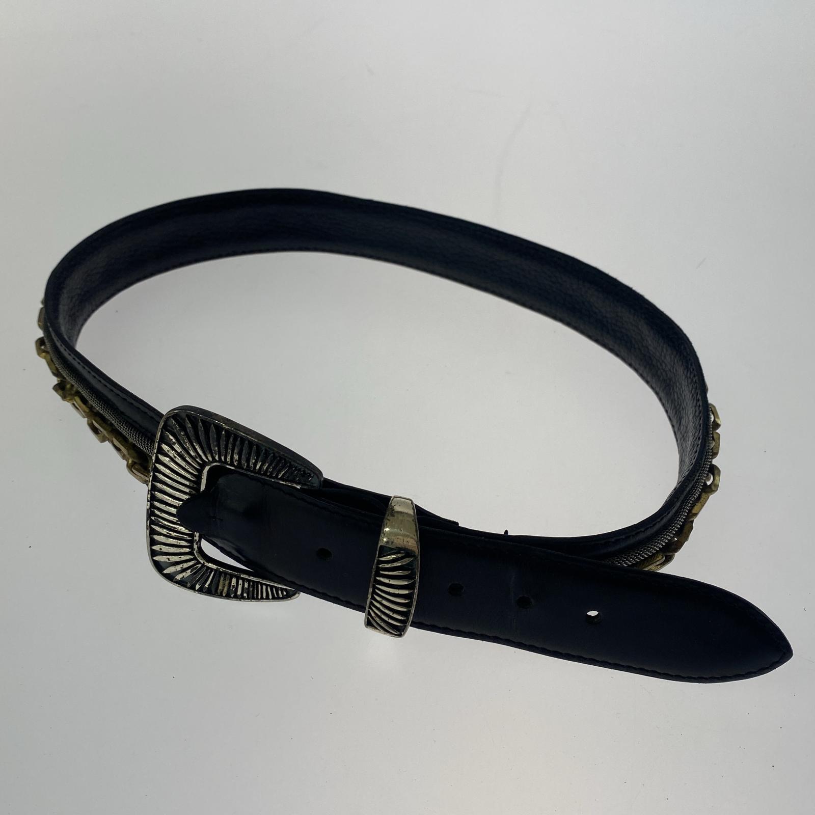 その他アクセサリー NANNI ナンニ MADE IN ITALY チェーン&レザーベルト (32/80) ブラック ブラック
