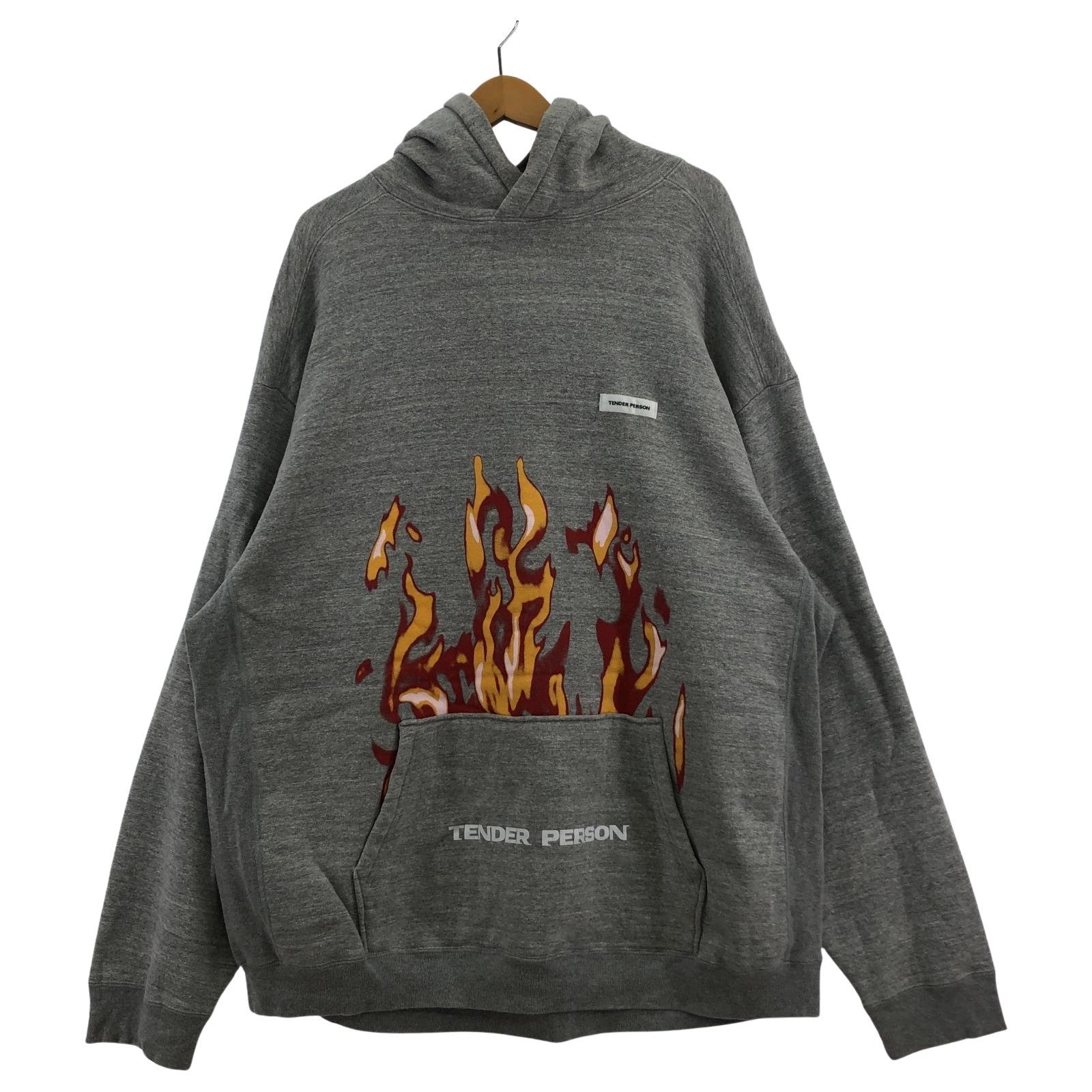 その他トップス TENDER PERSON FLAME PATTERN HOODIE グレー