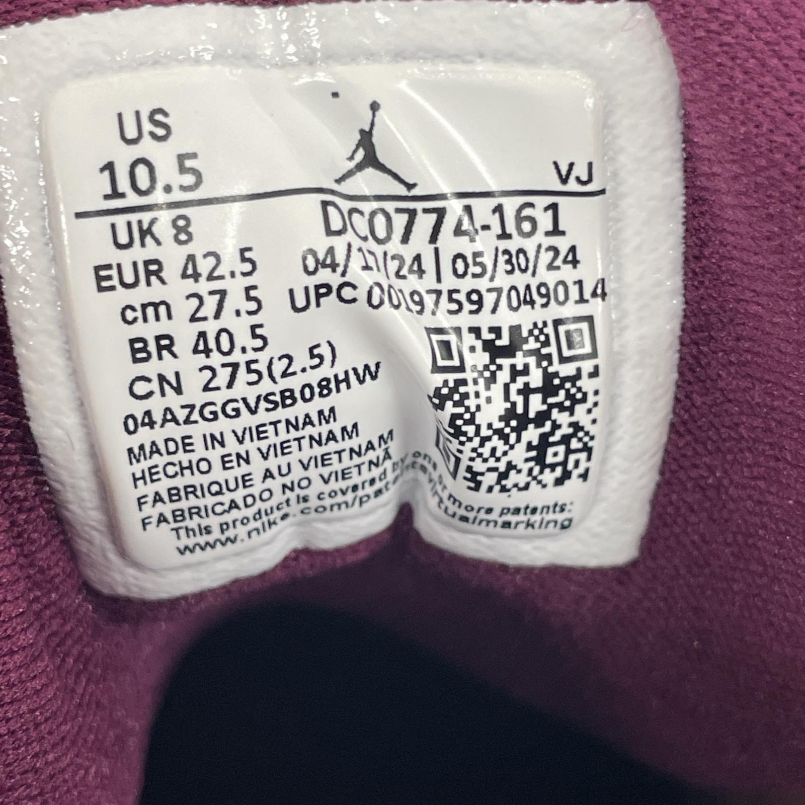 スニーカー NIKE Air Jordan 1 Low White/Purple 27.5cm 27.5cm (US9 1/2 UK9 EU45)