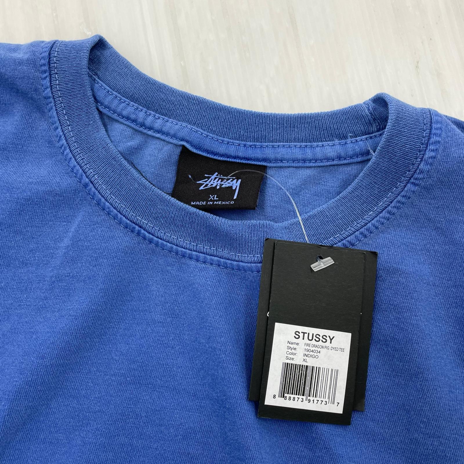 その他トップス STUSSY FIRE DRAGON PIG DYE Tシャ ブルー